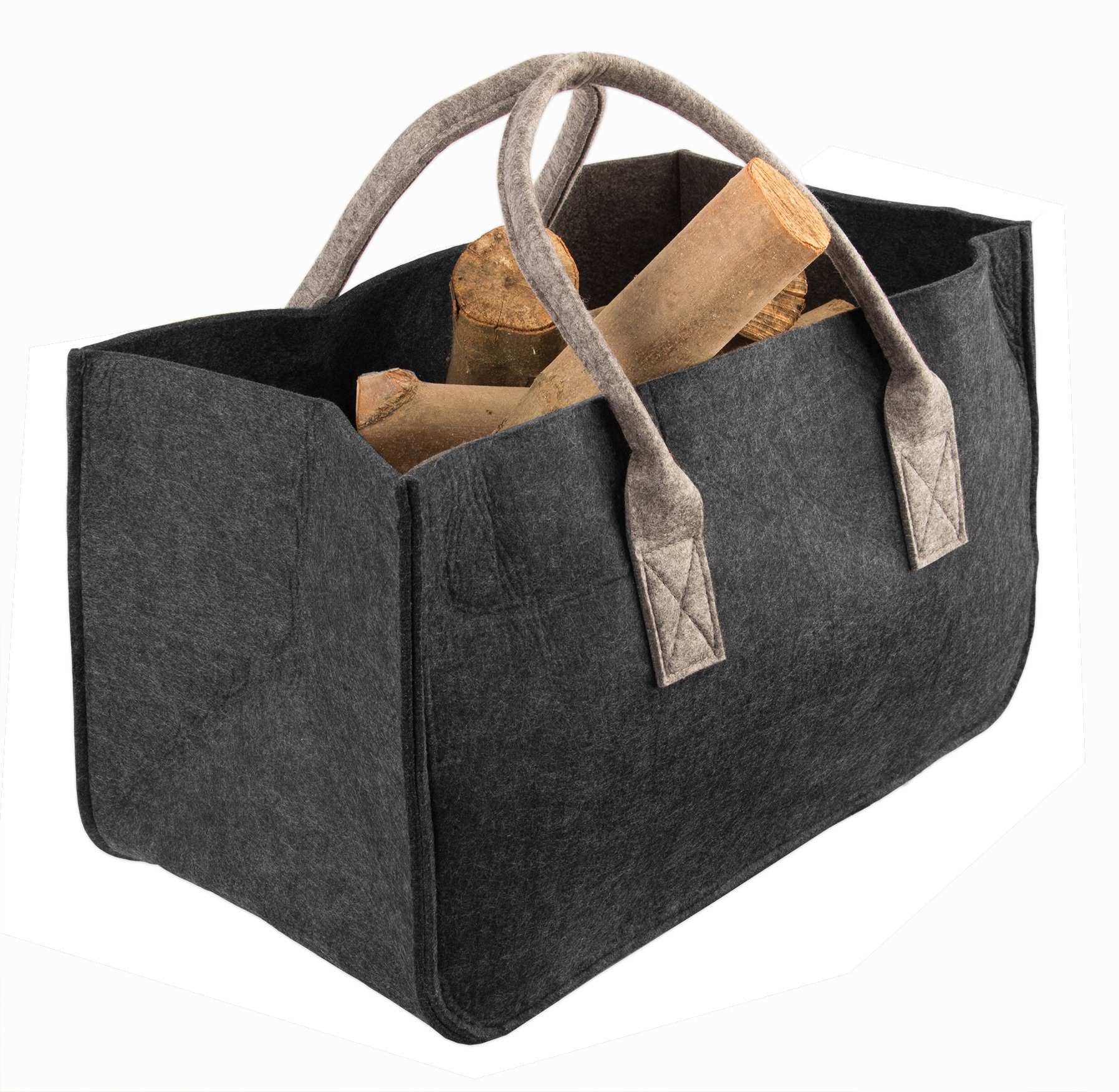 BigDean Kaminholzkorb Filztasche Filzkorb anthrazit - günstig online kaufen