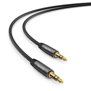 deleyCON deleyCON 1,5m Nylon 3,5mm Klinke Audio Stereo AUX Kabel Klinkenkabel Audio-Kabel