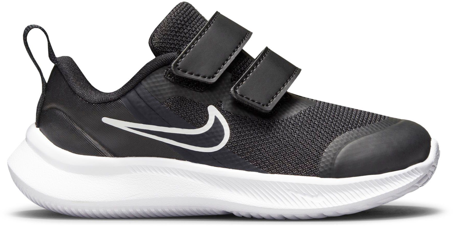 Nike STAR mit (TD) Laufschuh 3 Klettverschluss RUNNER schwarz-grau