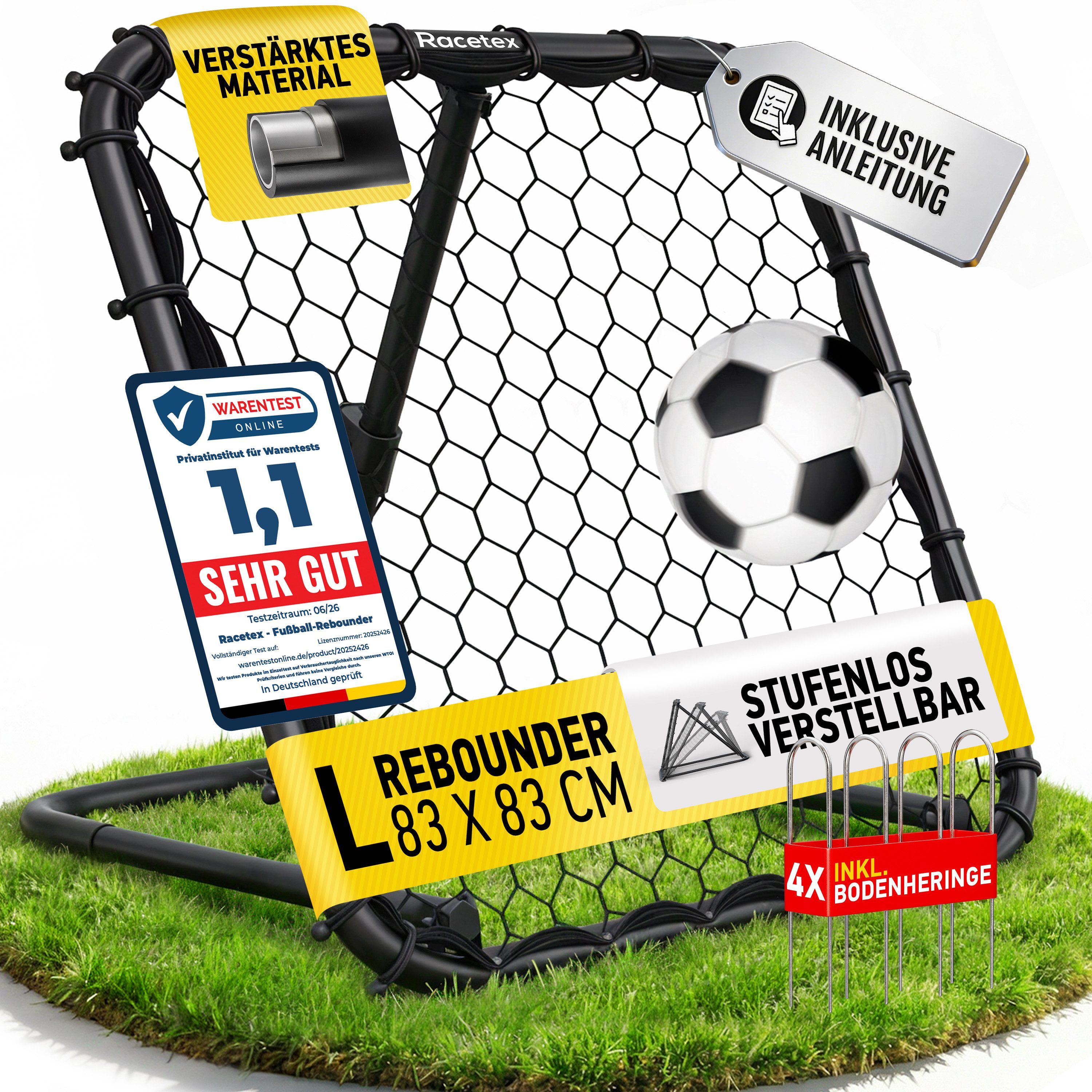 Racetex Rebounder Racetex Rebounder 85cm x 85cm Classic, ⚽ UNSERE EMPFEHLUNG ⚽
