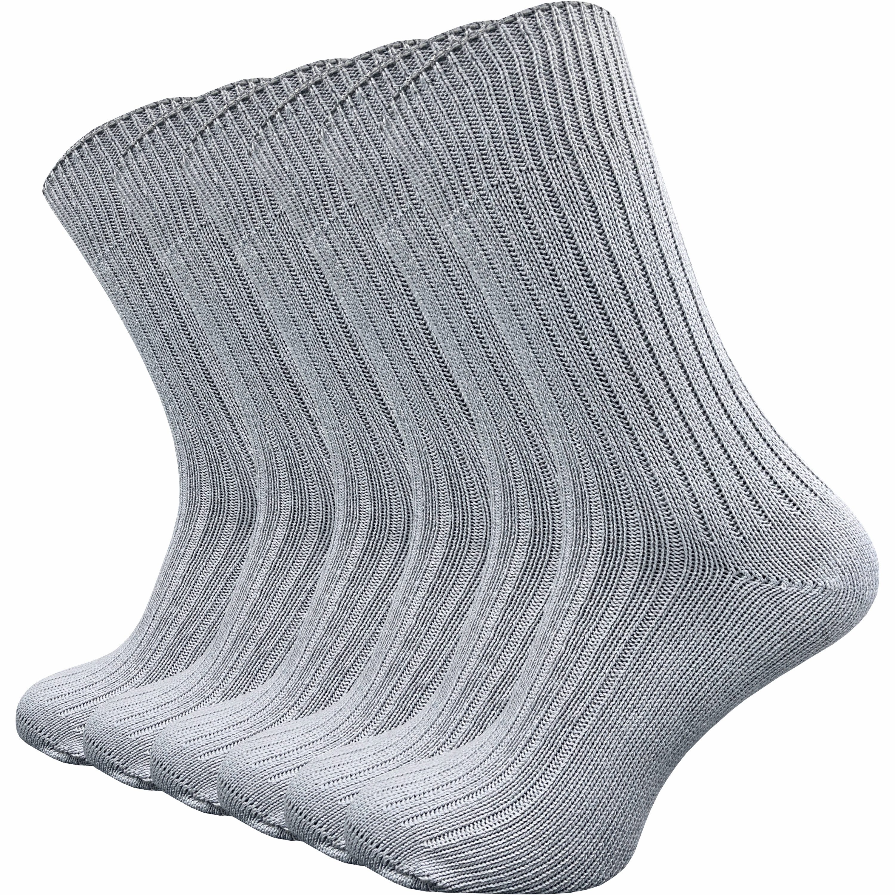 GAWILO Komfortsocken "Natur" aus 100% reiner, naturbelassener Baumwolle für Damen & Herren (6 Paar) Etwas gröber gestrickt für extra Tragekomfort & angenehmes Hautgefühl