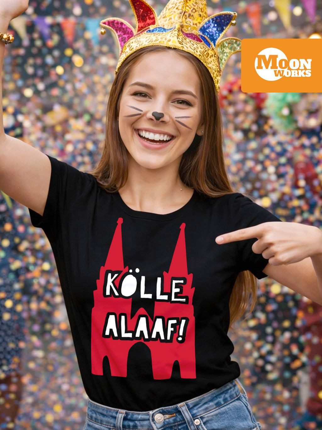MoonWorks Print-Shirt Damen T-Shirt Shirt Karneval Köln Kölle Alaaf Kostüm- günstig online kaufen