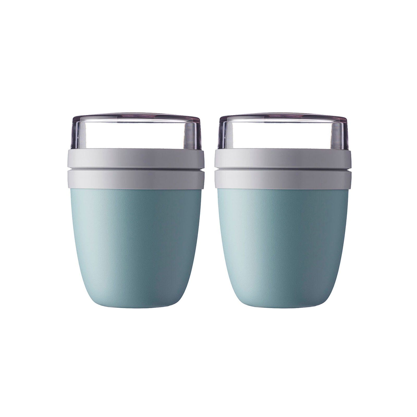 Mepal Lunchbox Ellipse Lunchpots 500 + 200 ml 2er Set, Kunststoff, (2-tlg), Spülmaschinengeeignet, Mikrowellenfest Nordic Green