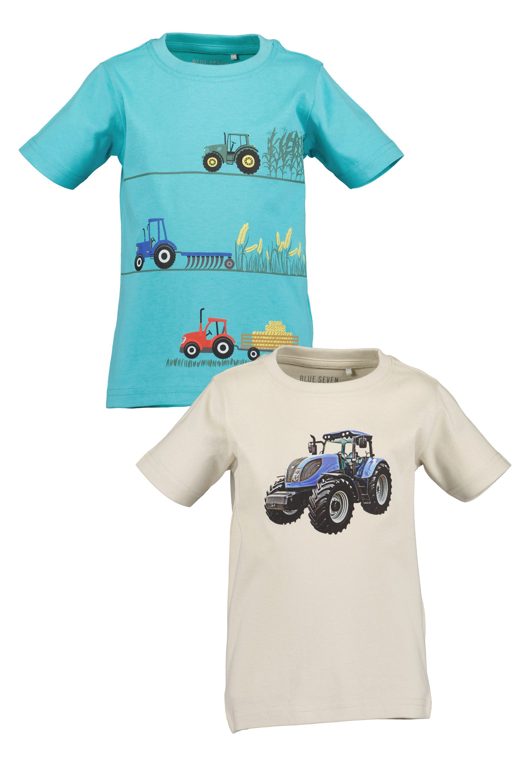 Blue Seven T-Shirt (Packung, 2-tlg) bequeme Passform, ohne Verschluss, kurze Ärmel