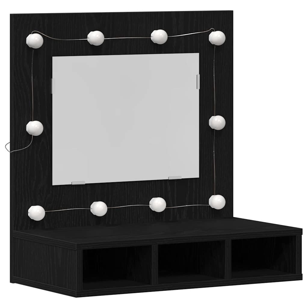 vidaXL Badezimmerspiegelschrank Spiegelschrank Schwarze Eiche 62 x 31,5 x 62 cm Holzwerkstoff (1-St)