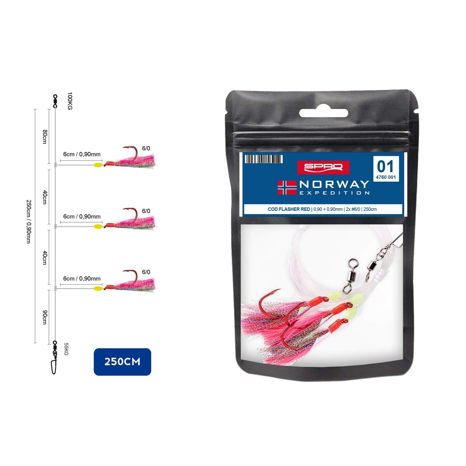 SPRO Kunstköder, Spro Norway Expedition Rig #1 Paternoster Red