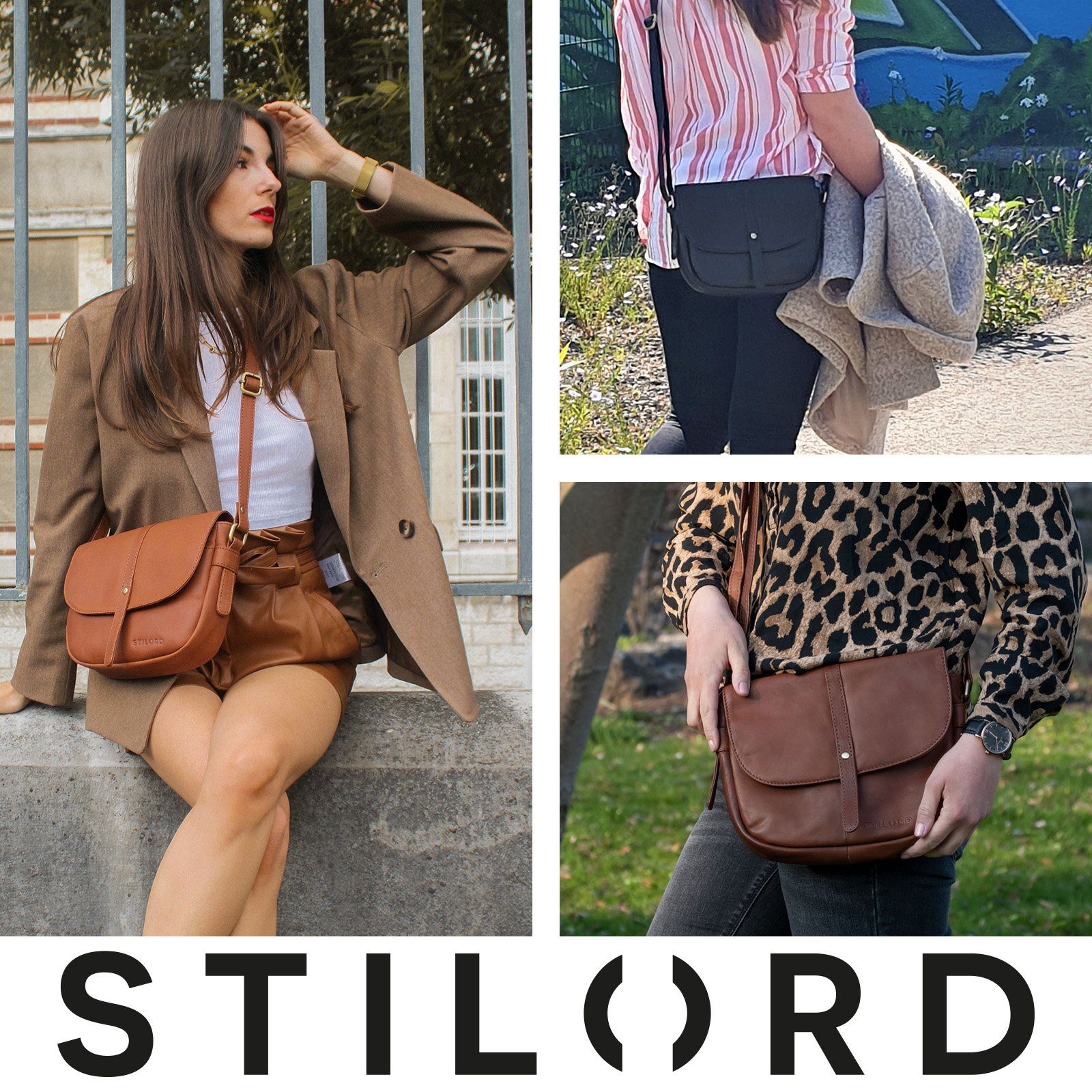 STILORD Handtasche "Clara" Kleine Umhängetasche Frauen Leder
