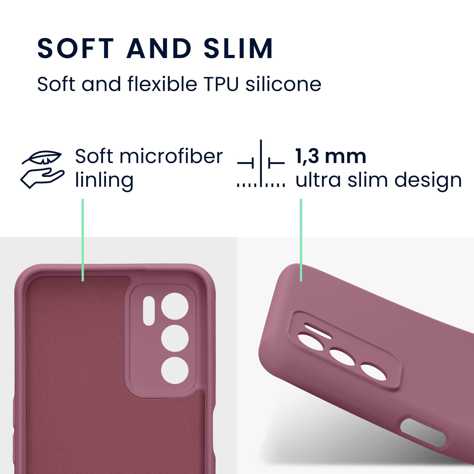 kwmobile Handyhülle Slim Case für Oppo A16 / A16s / A54s, Hülle Silikon Handy - Handyhülle gummiert
