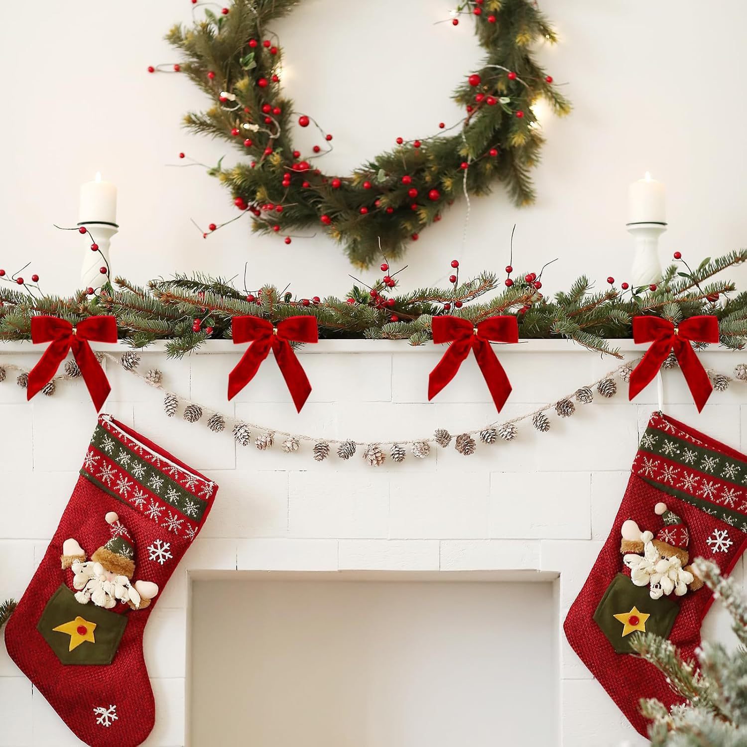 CLTYQ Weihnachtsbaumschleife 24 Samtschleifen für Weihnachtsbaum, Girlande, Zaun, Haustür (24-tlg), Perfekt, um Ihrer Weihnachtsdeko einen eleganten Akzent zu v – Bild 3 von 5