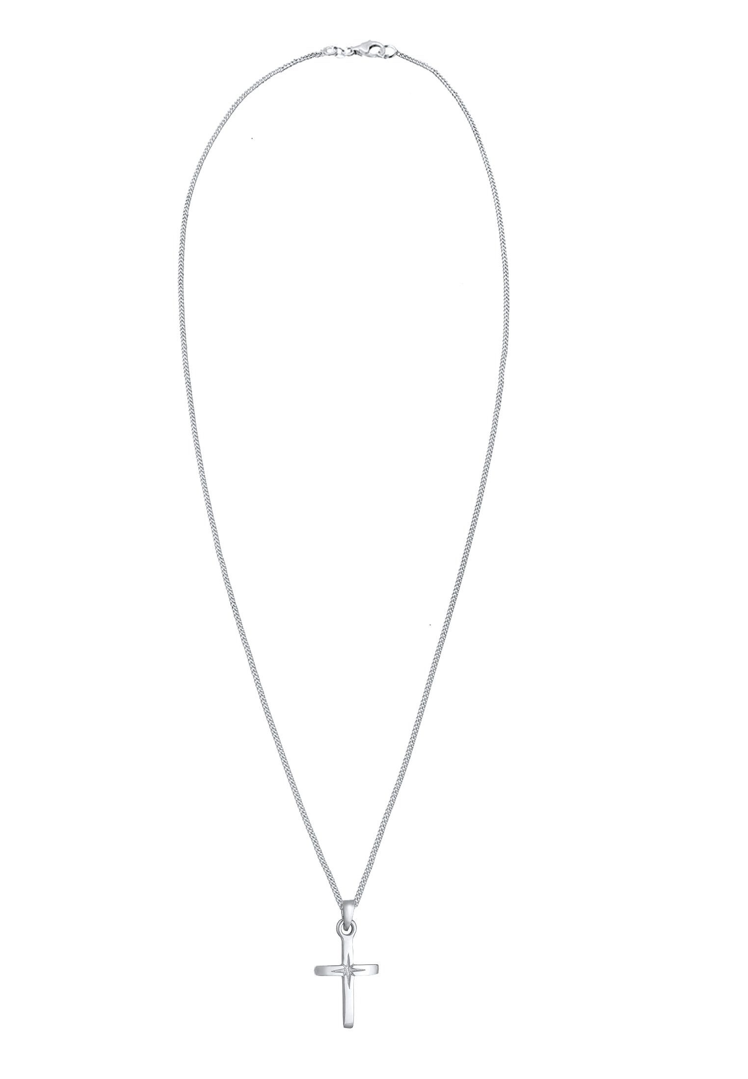 Elli Kette mit Anhänger Kreuz Anhänger Klassik Kommunion 925 Silber, Kreuz
