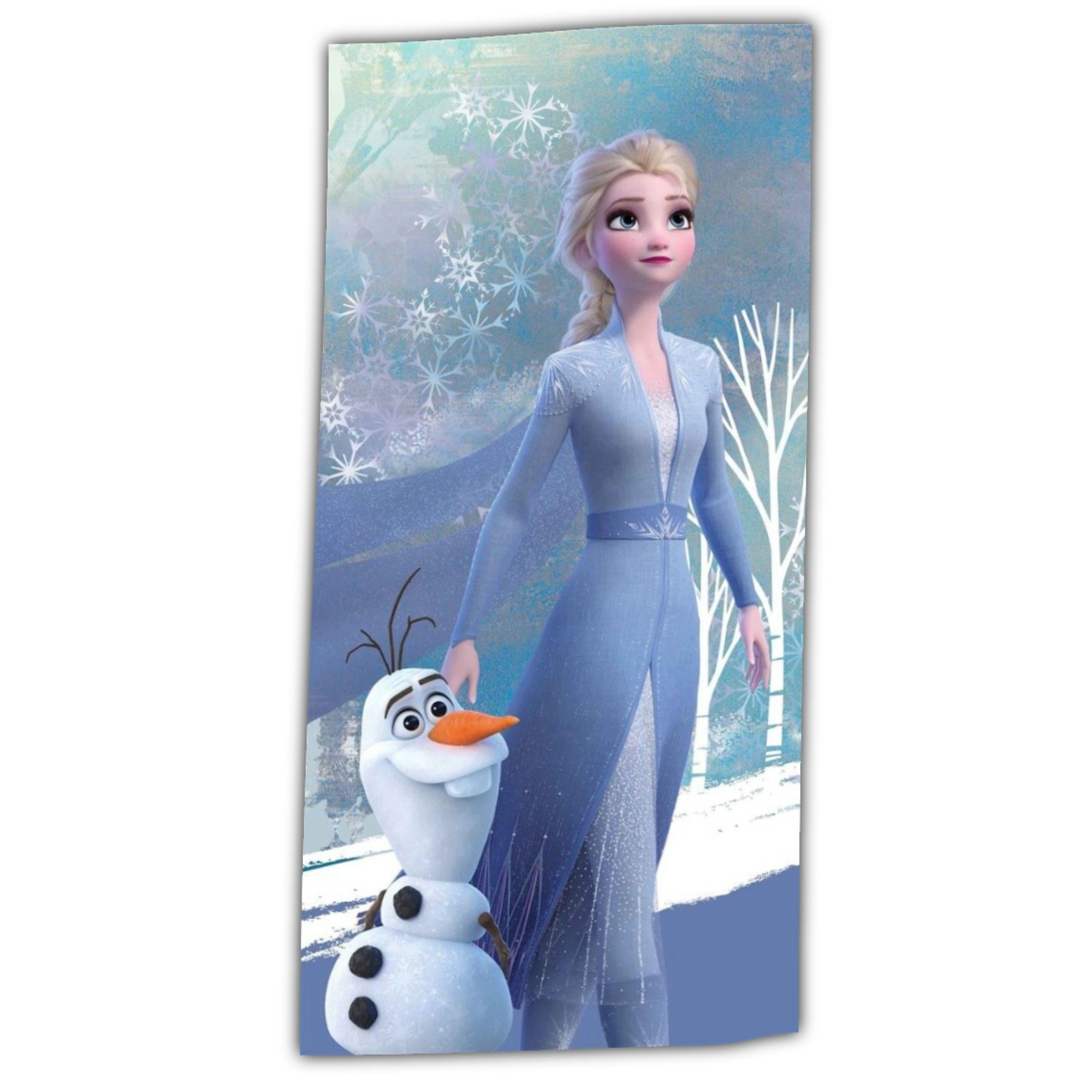 Disney Frozen Strandtuch Die EIskönigin 2 Elsa und Olaf Badetuch,  Baumwolle, 70x140 cm, 100% Baumwolle