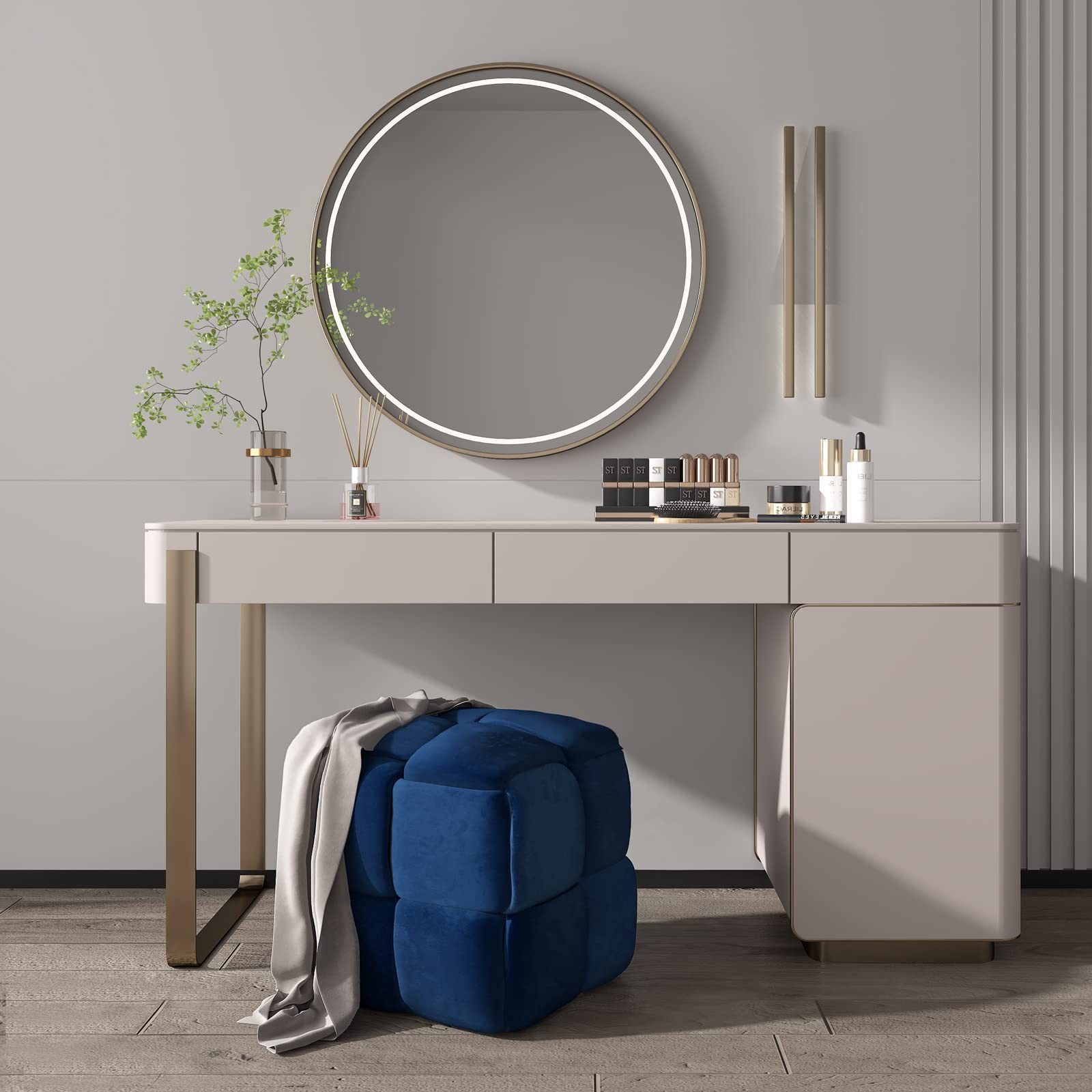 Vesgantti Sitzhocker Fußhoker aus Samt Moderne Sitztruhe für Wohnzimmer, Sc günstig online kaufen