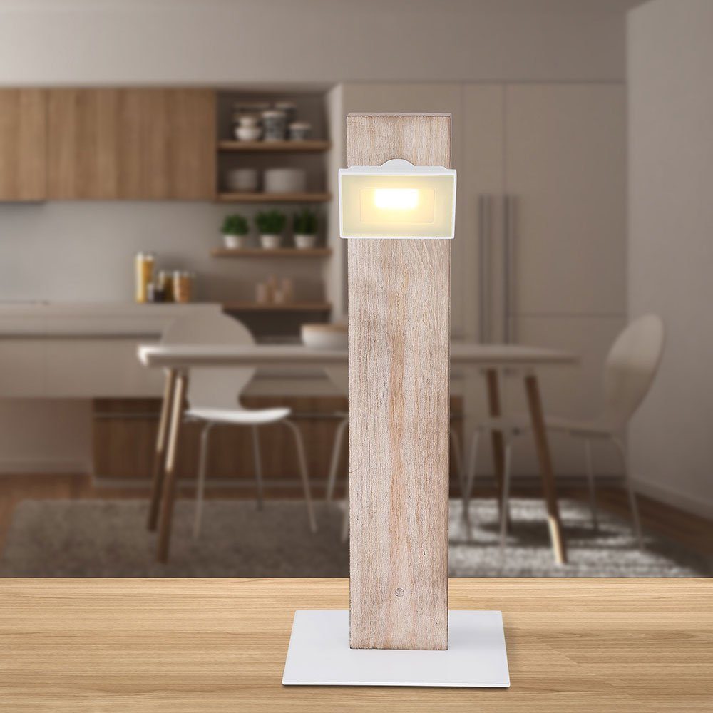 beweglich Beistellleuchte LED Schreibtischlampe, LED-Leuchtmittel verbaut, Tischlampe Warmweiß, Tischleuchte etc-shop Spot fest Holz