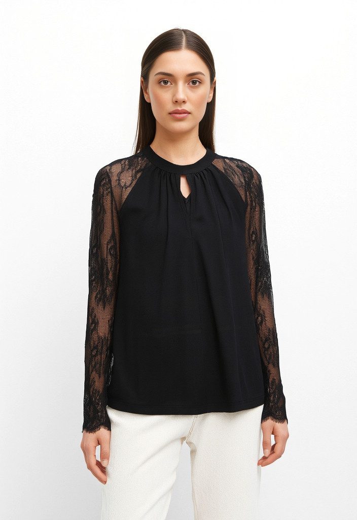 Vero Moda Spitzenshirt VMMILLA LS LACE TOP GA JRS NOOS günstig online kaufen