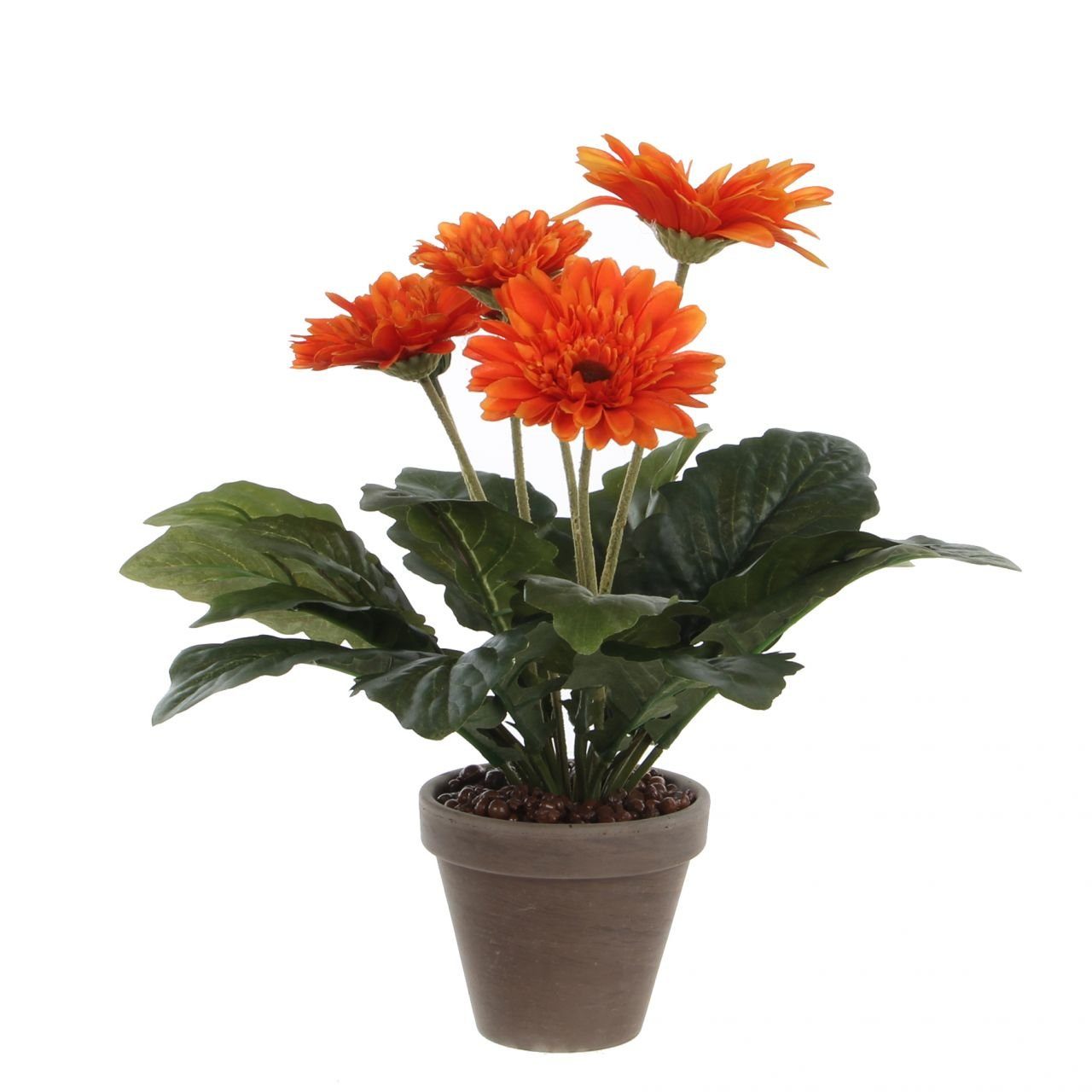 Kunstpflanze 30, Mica Kunstpflanze im orange, x Mica Decorations Topf Gerbera 35