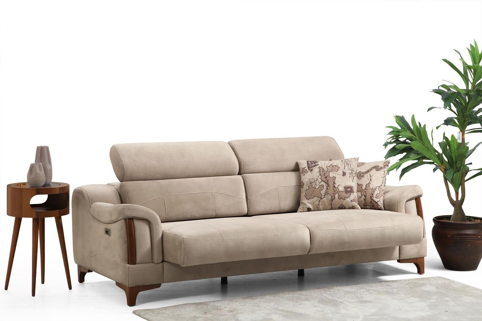JVmoebel 3-Sitzer Möbel Europa in Textil, Wohnzimmer Teile, Modern Made Sofa 1 Designer Polster