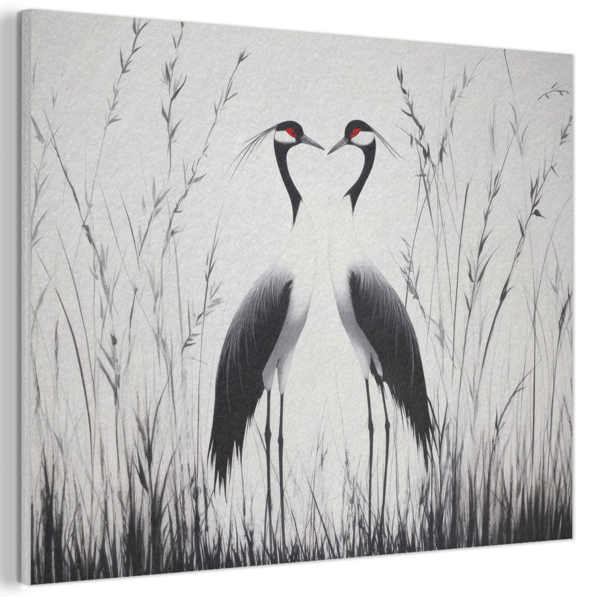MuchoWow Gemälde Kranich - Gras - günstig online kaufen