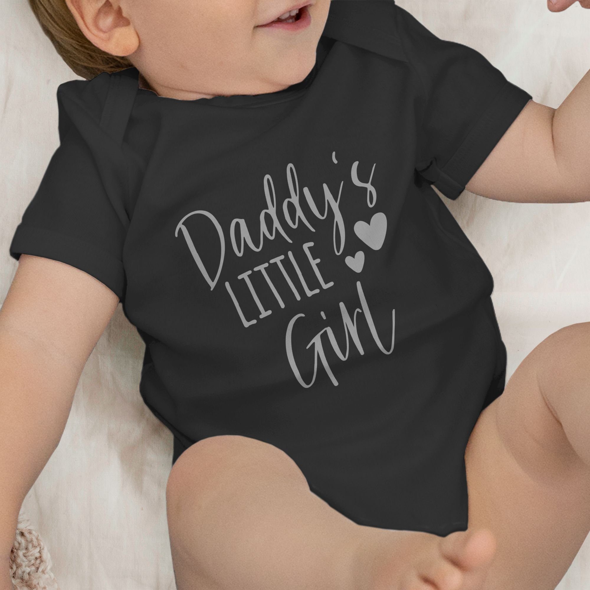 Mädchen little Daddy's 4 Geschenk Schwarz Baby Shirtracer Vatertag Shirtbody I Girl kleines Papas