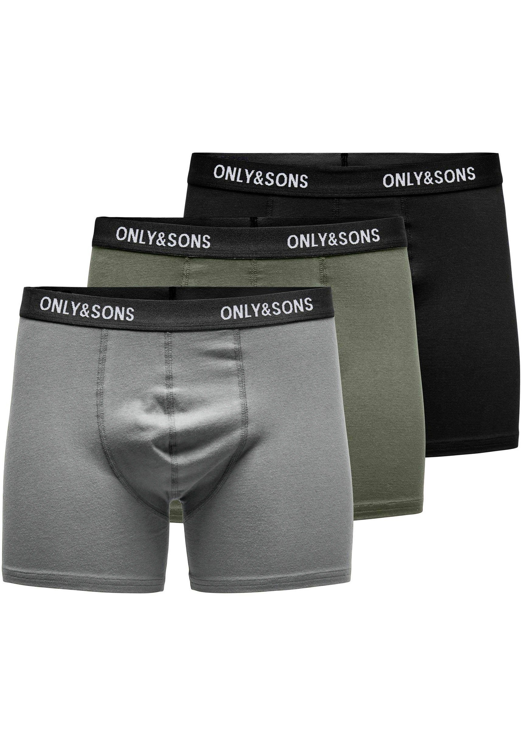ONLY & SONS Trunk ONSFITZ SOLID BLACK TRUNK 3PACK3854 NOOS (Packung, 3-St) Olive Night