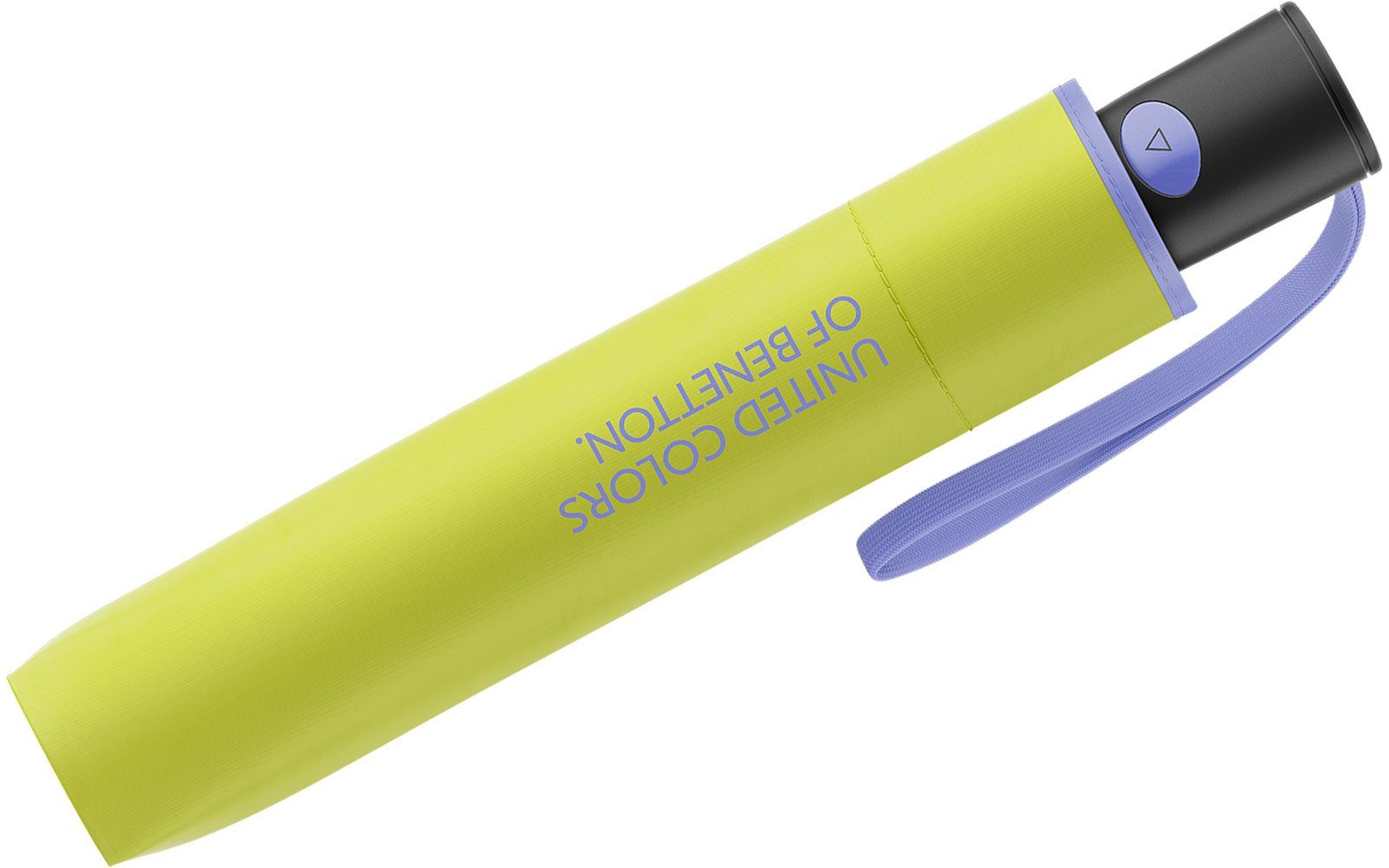 Modefarben limette-lila citron, Benetton 2023 Saum mit dark kontrastreichem Automatik Taschenregenschirm of - leuchtende FS United Mini Colors