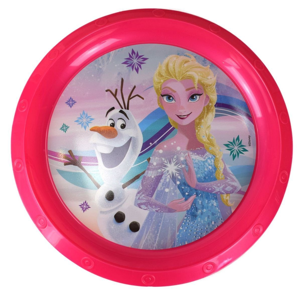 Stor Geschirr-Set Plastikteller Ø22 für Kinder Disney Frozen oder Peppa Wutz, Kunststoff Pink