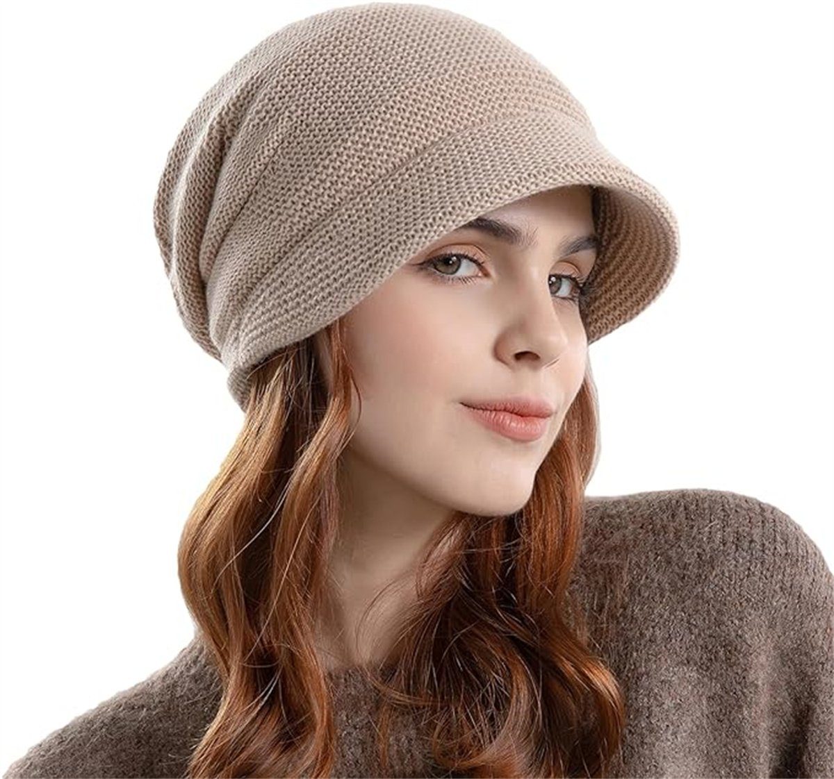 Mütze & Schal Damen Wollmütze Winter Mütze Warme Strickmütze Frauen