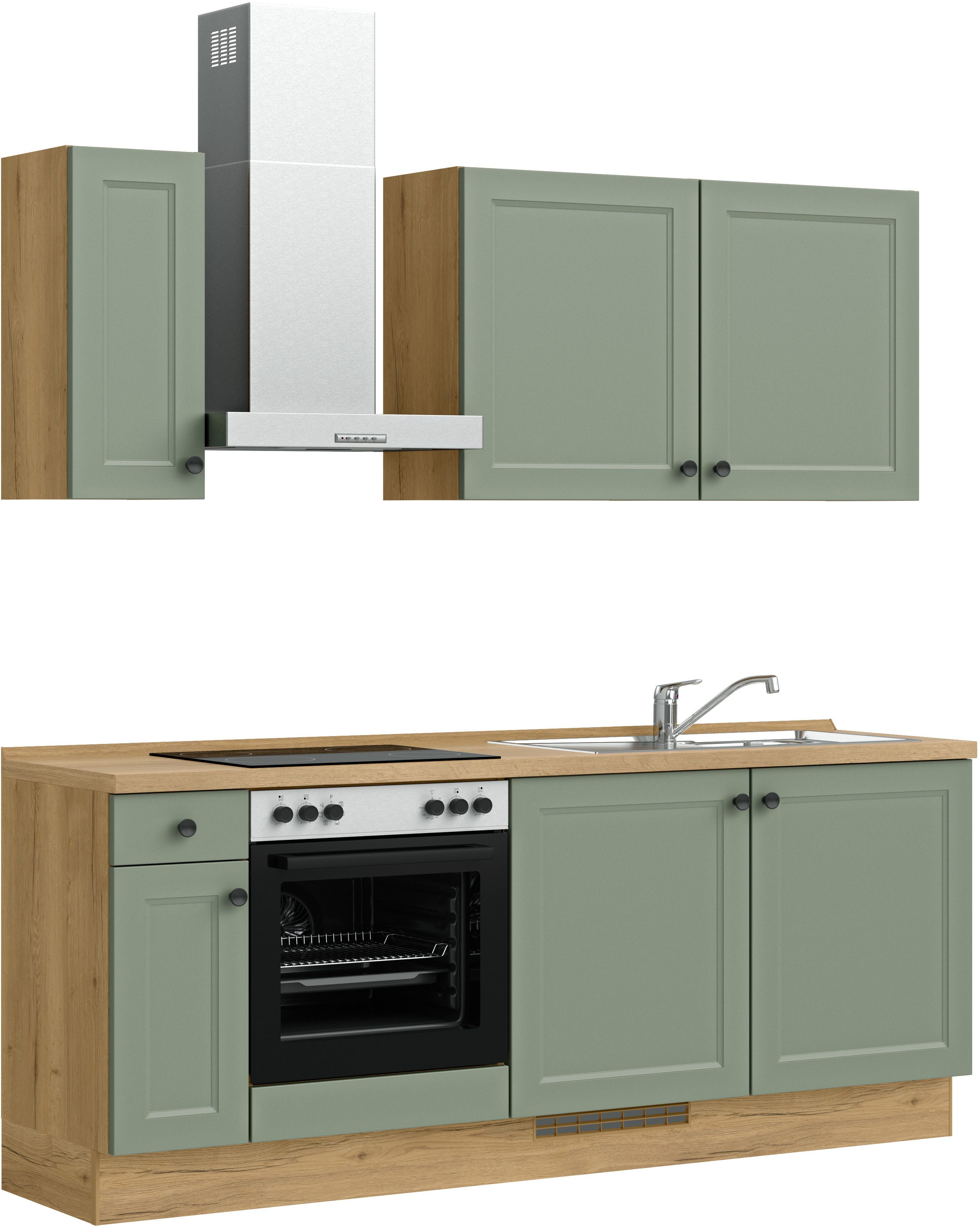 nobilia® Küchenzeile "Cascada I", NEU: individuell anpassbar mit gratis Profi-Beratung, vormontiert, Breite 210 cm, Ausrichtung wählbar, wahlw. mit E-Geräten