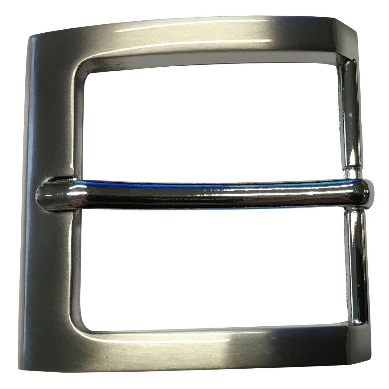 - - Silber, Gürtel 4,0 - BELTINGER Gürtelschnalle Dorn-Schließe Wechselschließe cm 40mm Matt Gürtelschließe