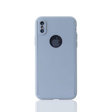 König Design Handyhülle Apple iPhone X, Apple iPhone X / iPhone XS Handyhülle 360 Grad Schutz Full Cover Grau