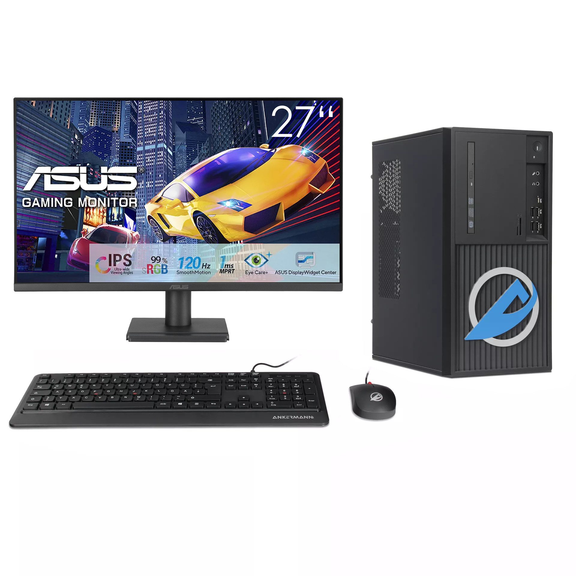ANKERMANN-PC CAD Work Business PC-Set (Intel Core i7 8700, Quadro 600, 32 GB RAM, 960 GB SSD, Luftkühlung)