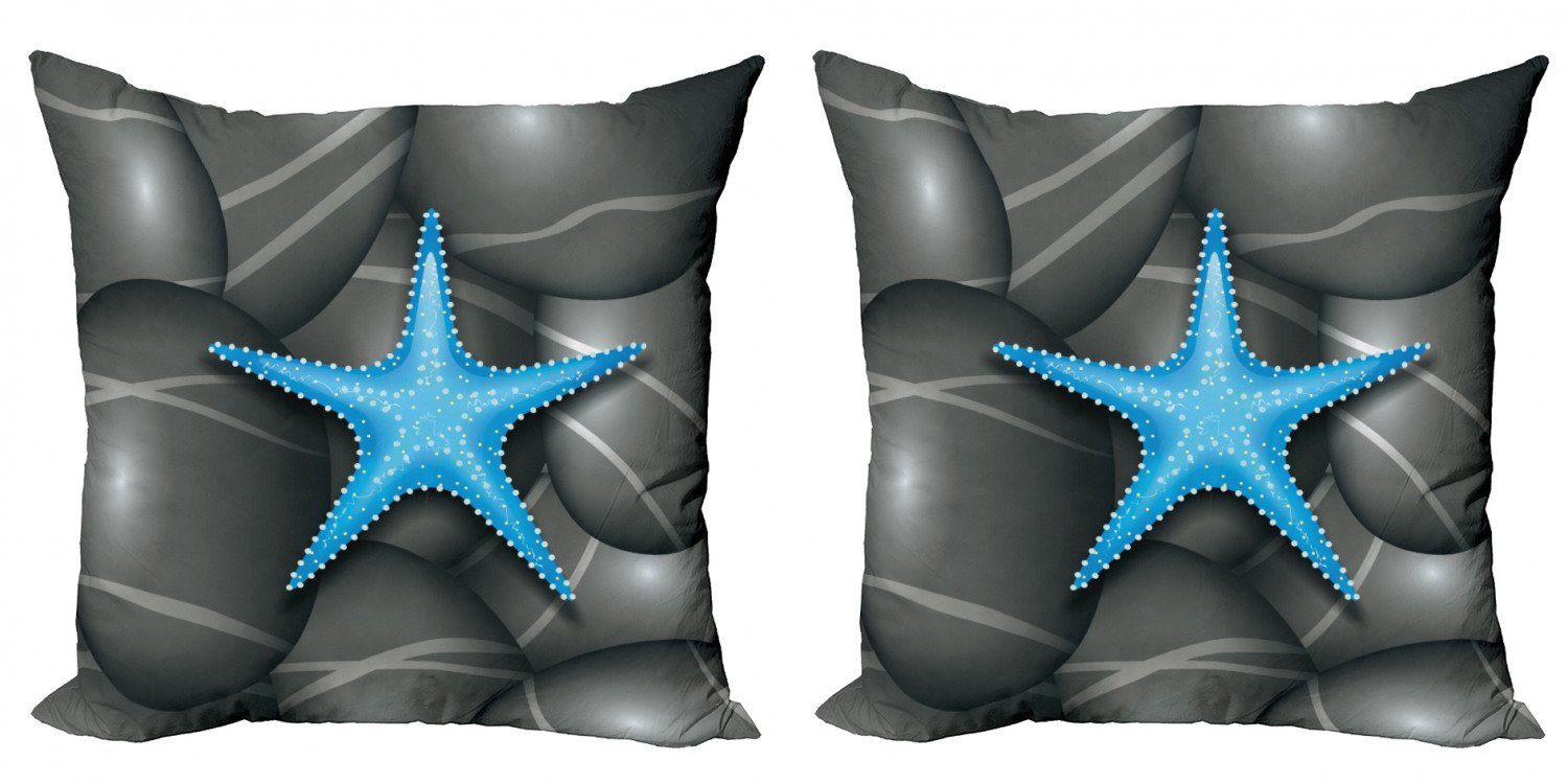 Kissenbezüge Modern Accent Doppelseitiger Digitaldruck, Abakuhaus (2 Stück), Seestern Blau Sea Star