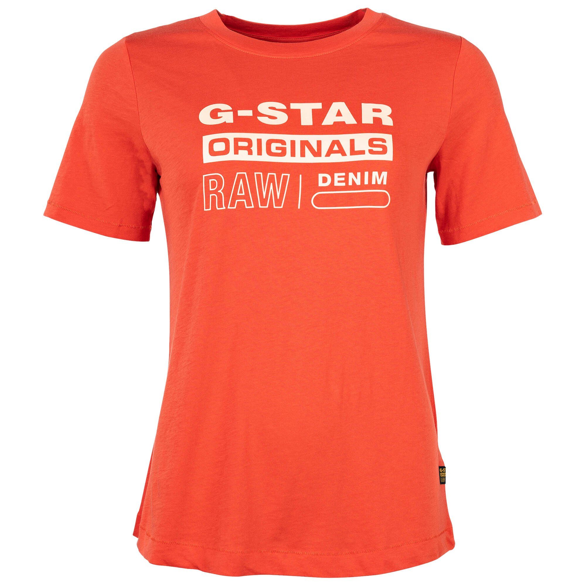 Neue Arbeit G-Star RAW T-Shirt Fit - Label Damen Originals T-Shirt Regular Rot