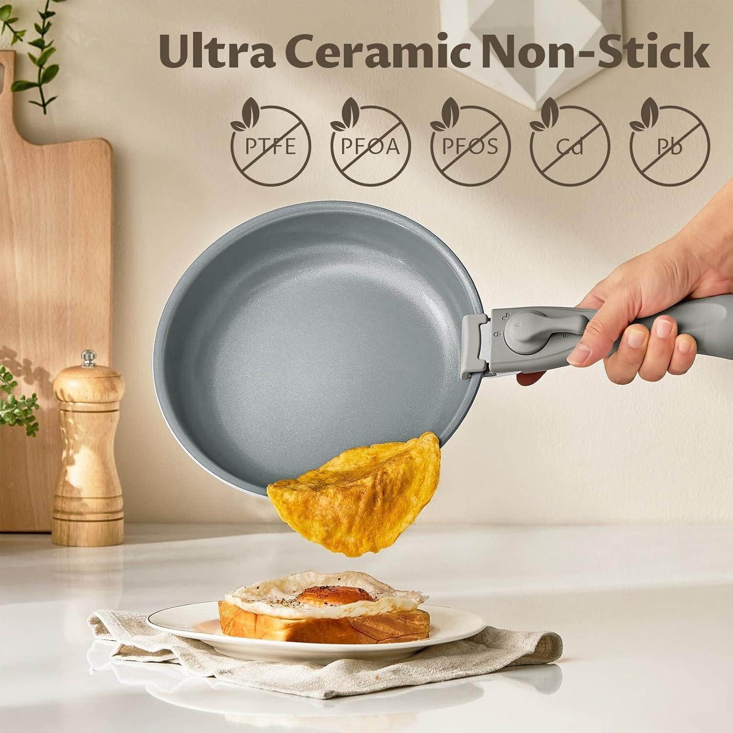 LuxusKollektion Pfannen-Set Pfannenset Induktion Antihaft 14-teilig abnehmbare