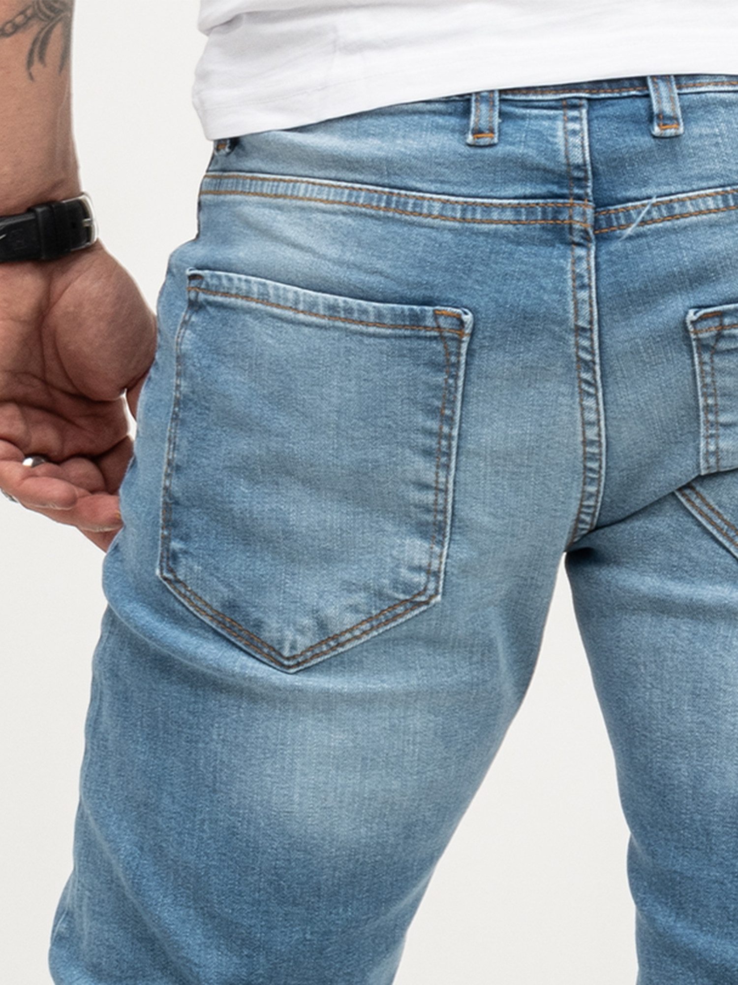 Lorenzo Loren Regular-fit-Jeans Herren Jeans Stretch Blau LL-4001 – Bild 5 von 5