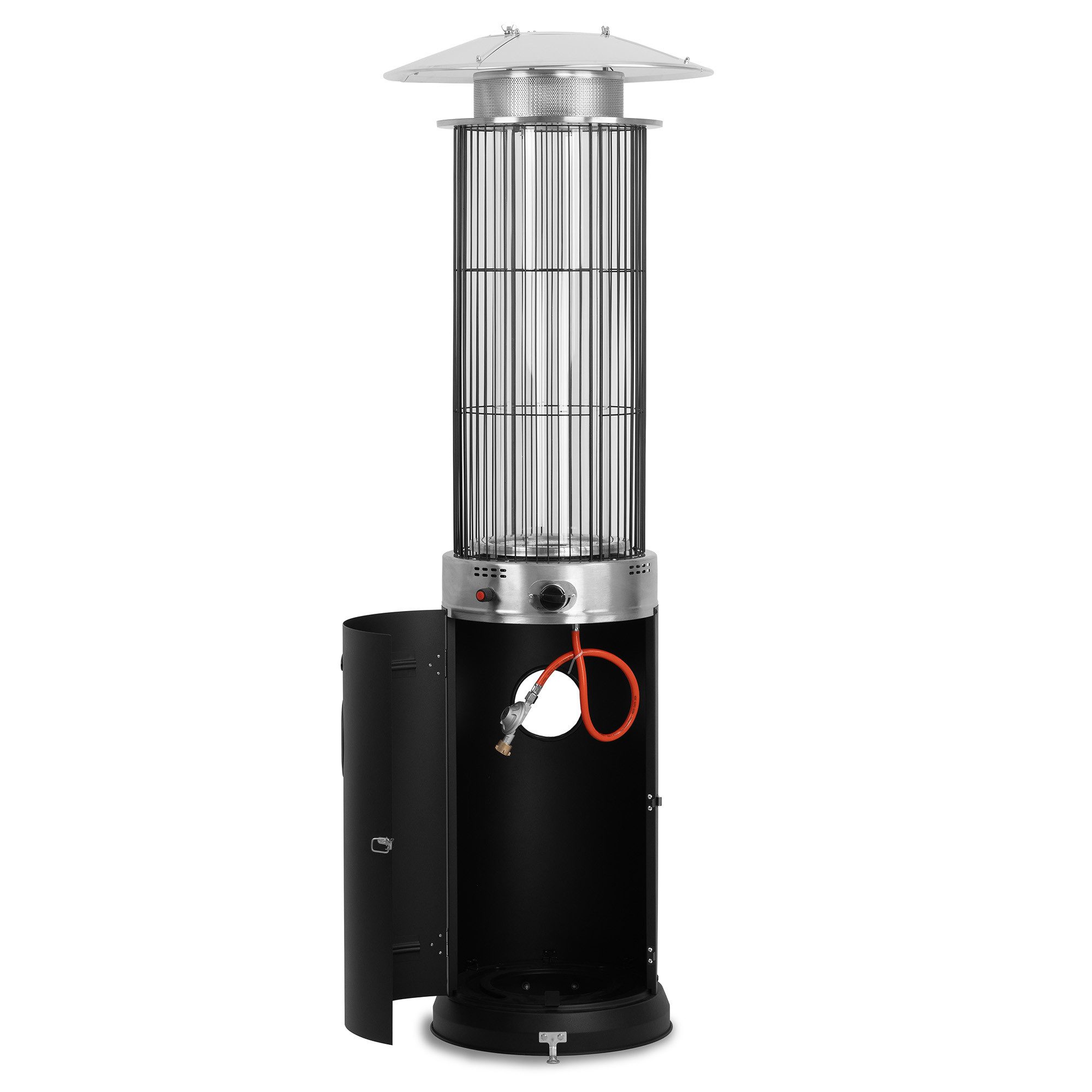 Zelsius Terrassenstrahler Heizstrahler mit Glasröhre Davos Schwarz, Ø 57 x (H) 174 cm, 15 kW – Bild 4 von 5