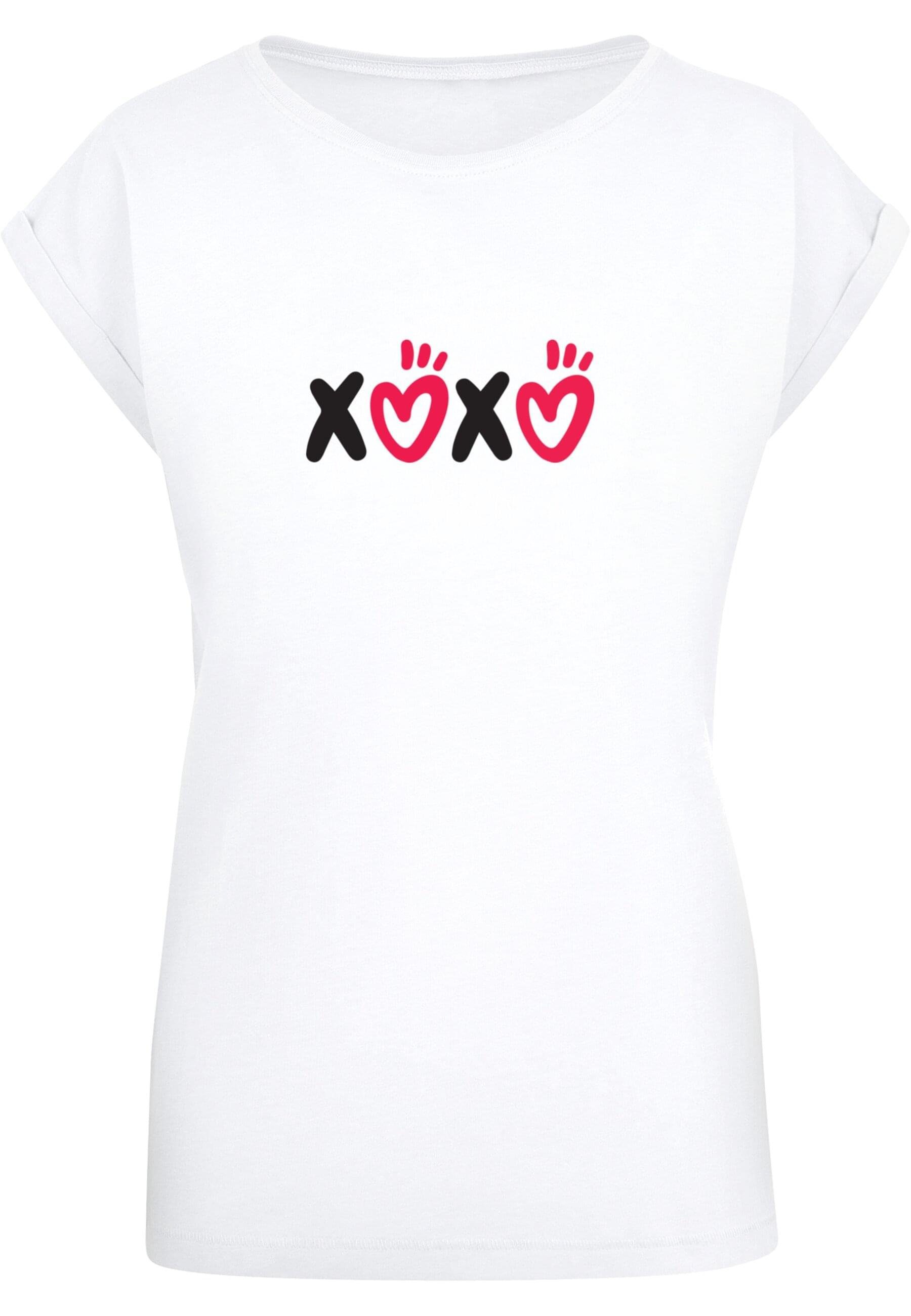 Merchcode T-Shirt Damen Ladies Valentines Day - XOXO Extended Shoulder Tee ( 1-tlg)