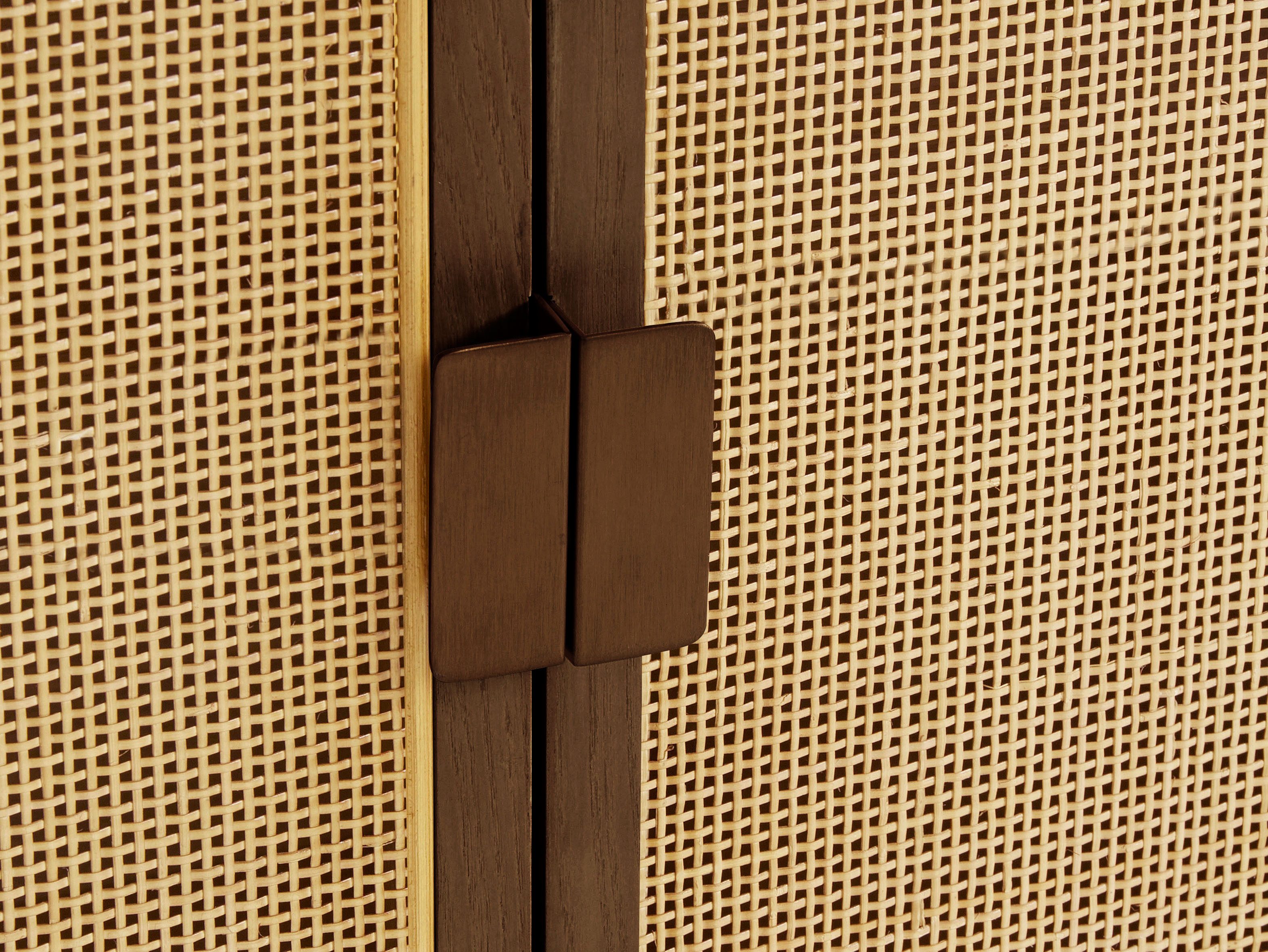 LeGer Home by Lena Gercke Highboard Lina, Mit Rattan Einsatz, 4 Innenfächer, teilmassiv – Bild 5 von 5