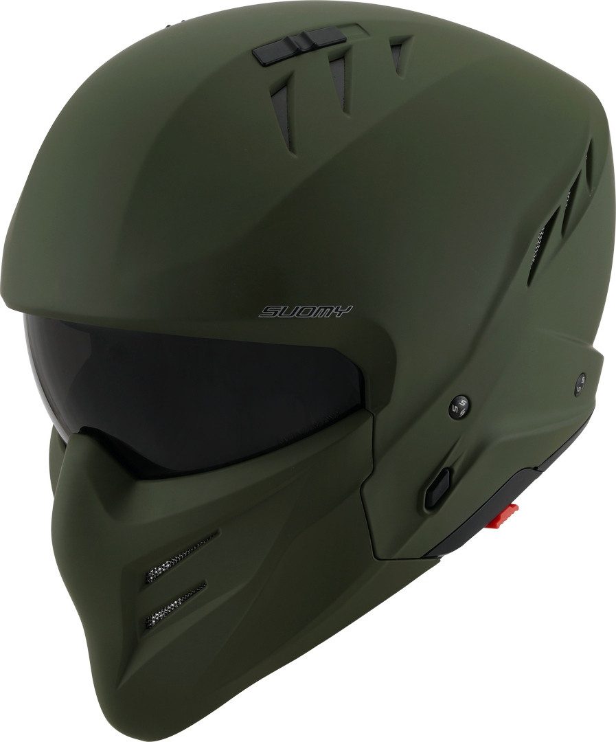 Suomy Motorradhelm Armor Plain Jethelm, integriertes Sonnenvisier
