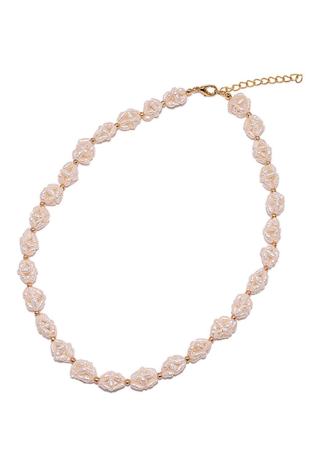 Firetti Collier Schmuck Geschenk Halsschmuck Halskette Edelstein Farbstein, Made in Germany - mit Süßwasserzuchtperle
