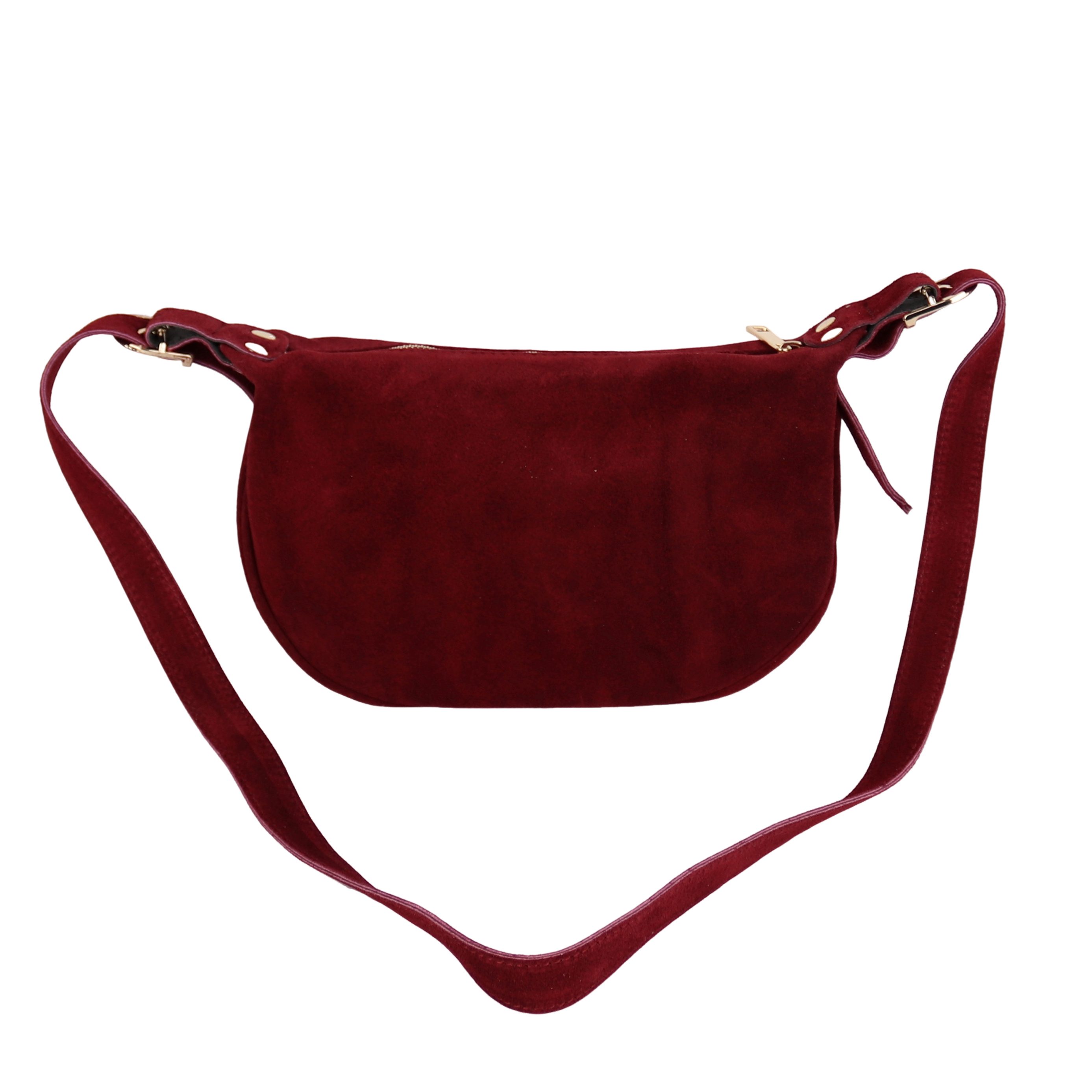 MIRROSI Umhängetasche Damen Crossbody Bag, Wildleder Echtleder Made In Italy, Mittelgroße Damen Tasche 26x16x10cm – Bild 3 von 5