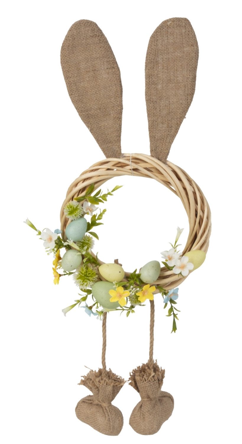 MF Osterkranz Osterkranz Hase Emil Bunt Dekorativer Türkranz mit Schlenkerbeinen