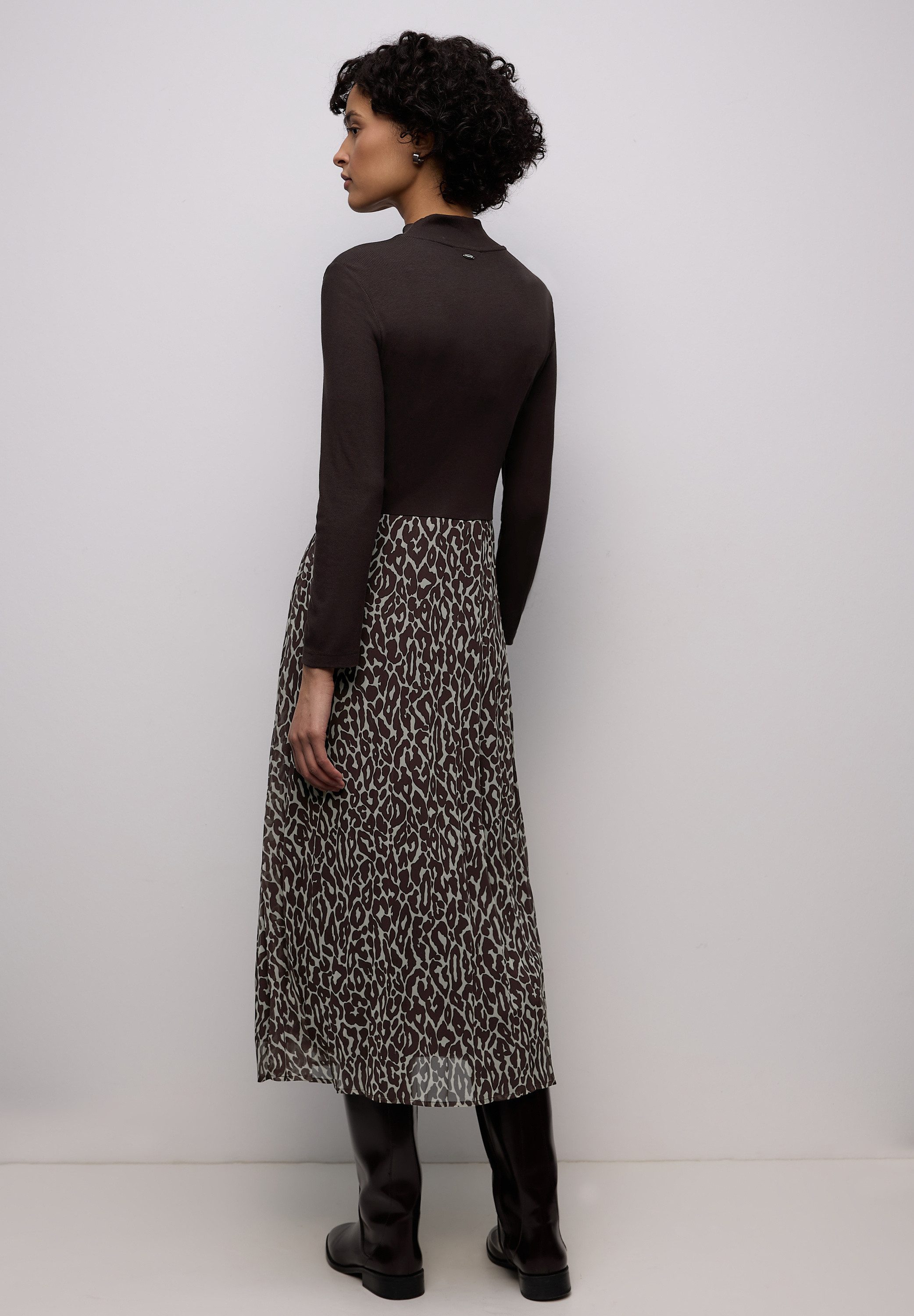 STREET ONE Midikleid mit plissiertem Rockteil