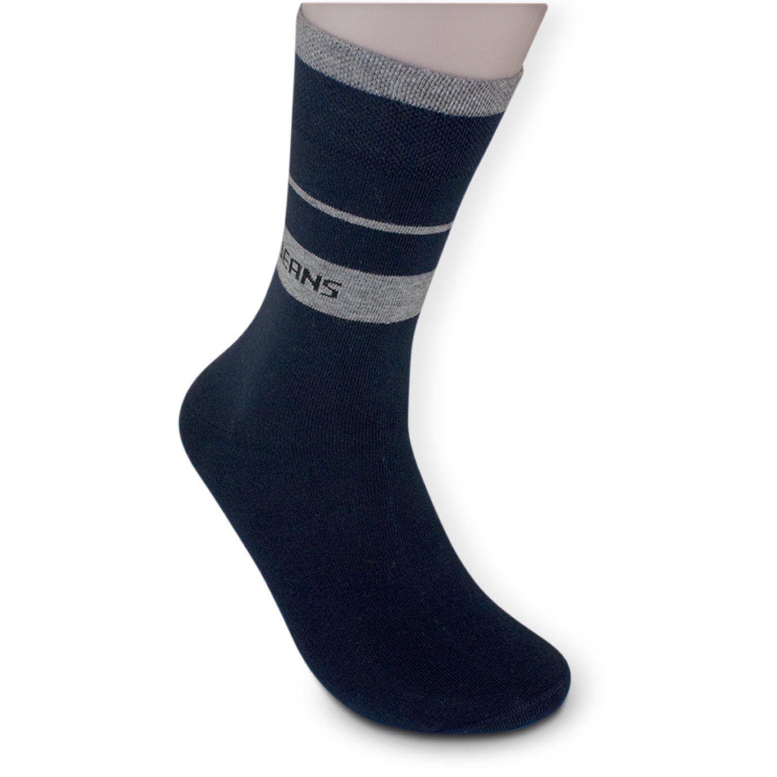 5-Paar, Sockenbude Die ohne Basicsocken grau (Bund, Komfortbund schwarz) JEANS mit blau Gummi