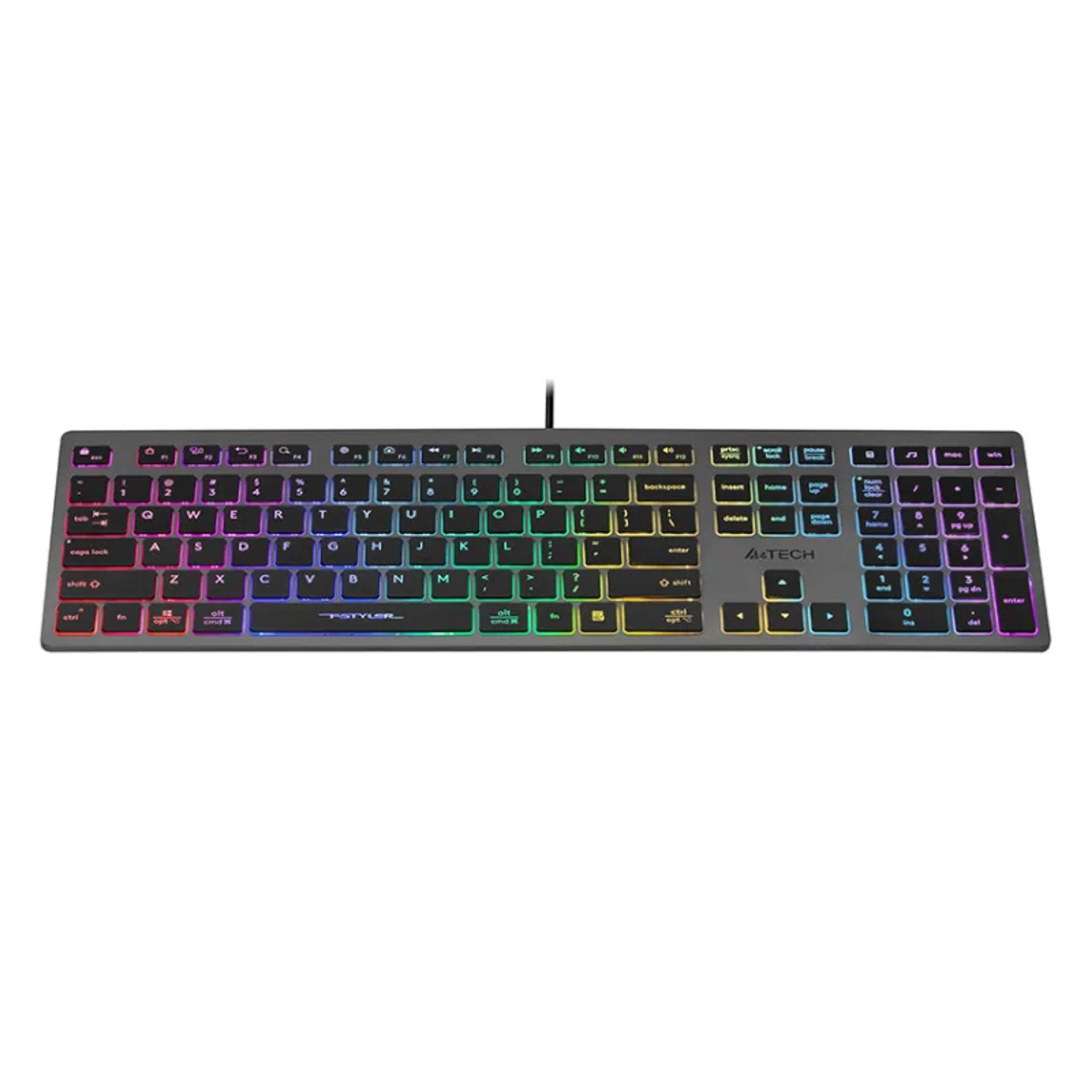 A4TECH FX60H Gaming-Tastatur (QWERTY Gaming Tastatur Neon-Hintergrundbeleuchtung)