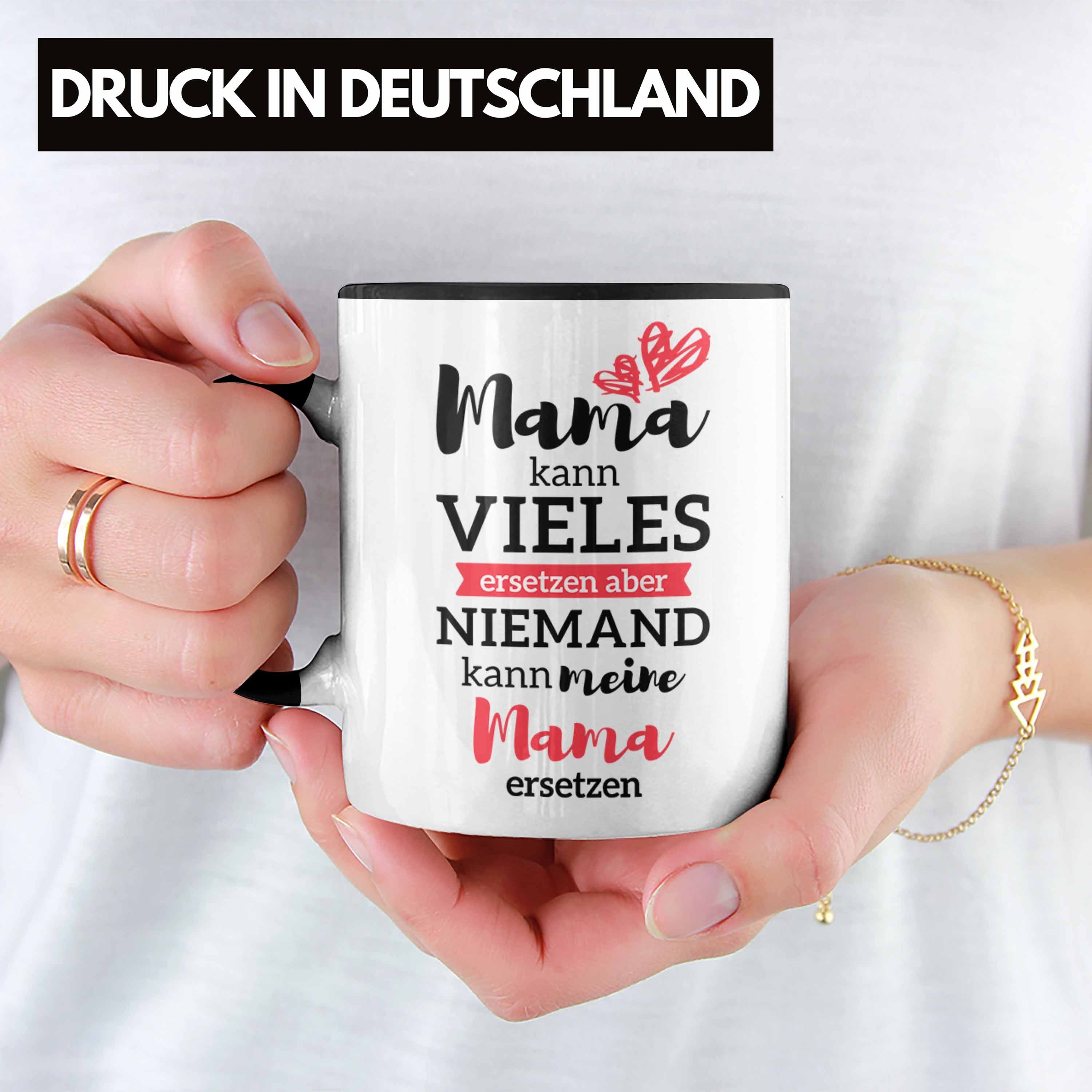 Trendation Tasse Trendation - Sohn Mutter Tochter Kaffeetasse Geschenk mit von Muttertag Schwarz Spruch Tasse Mama