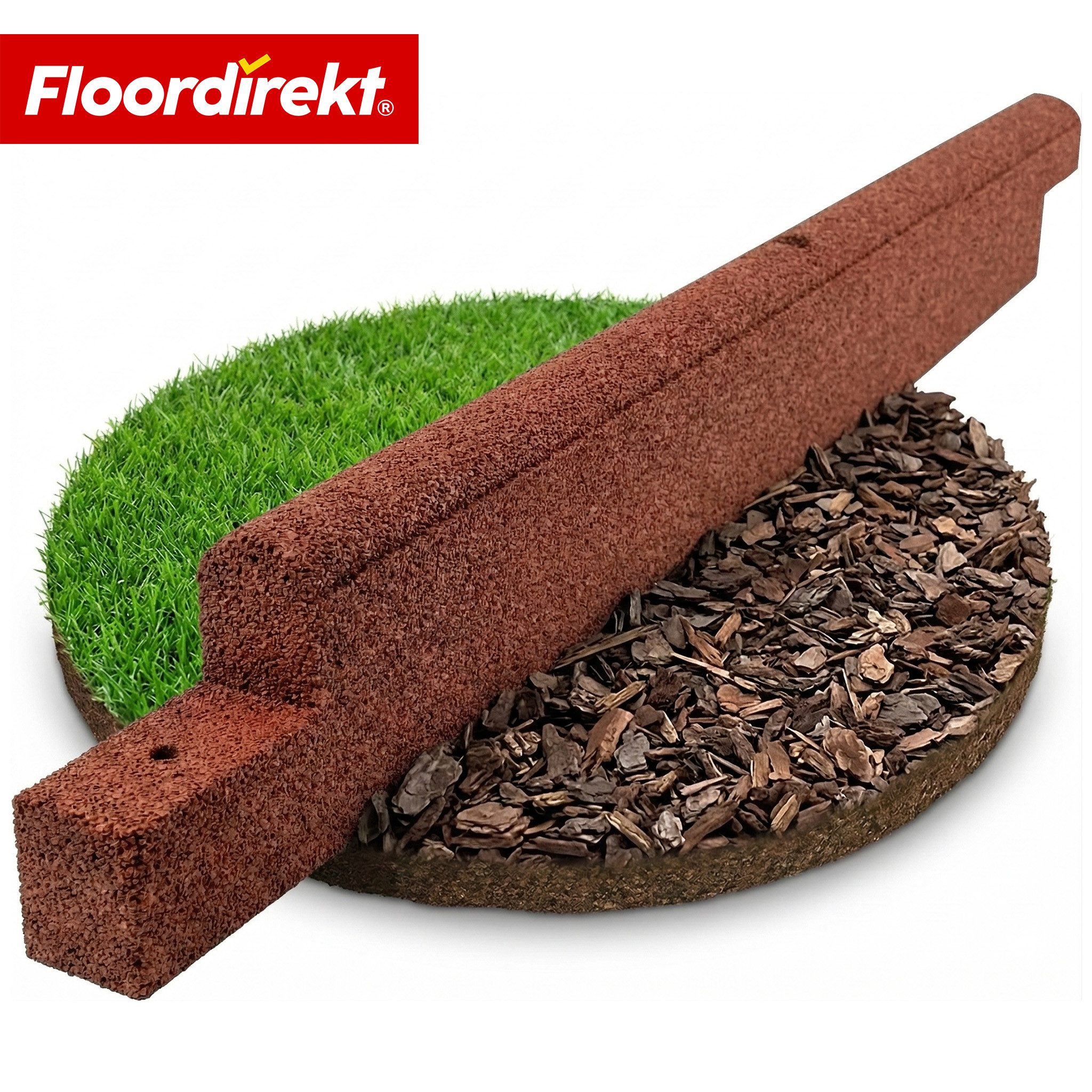 Floordirekt Rasenkante Gummi Randstein flexibel Garten Wege Terrasse wetterfest recycelt, für Garten, Wege & Terrasse, flexibel