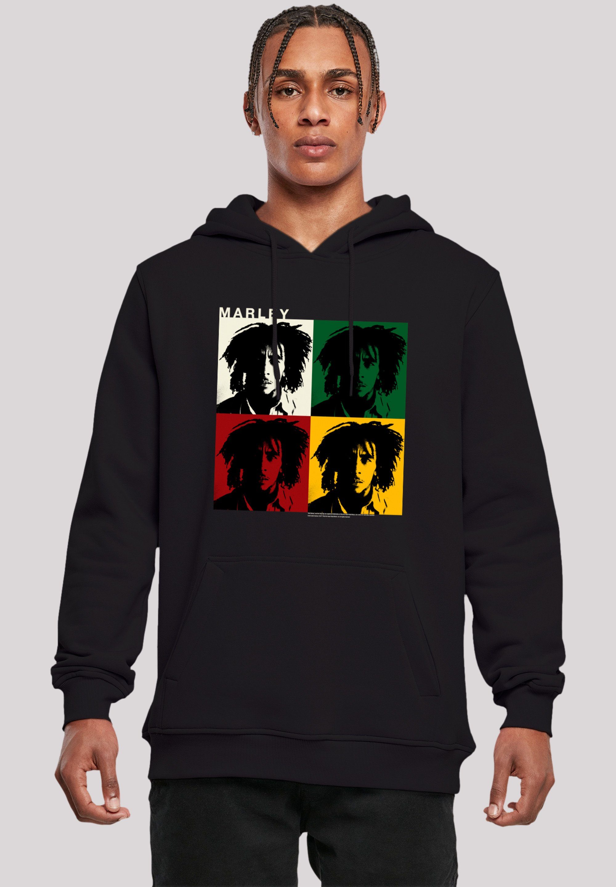 Logo schwarz Premium Hoodie Bob Marley Reggae Music Blocks Colour Band, F4NT4STIC Qualität,