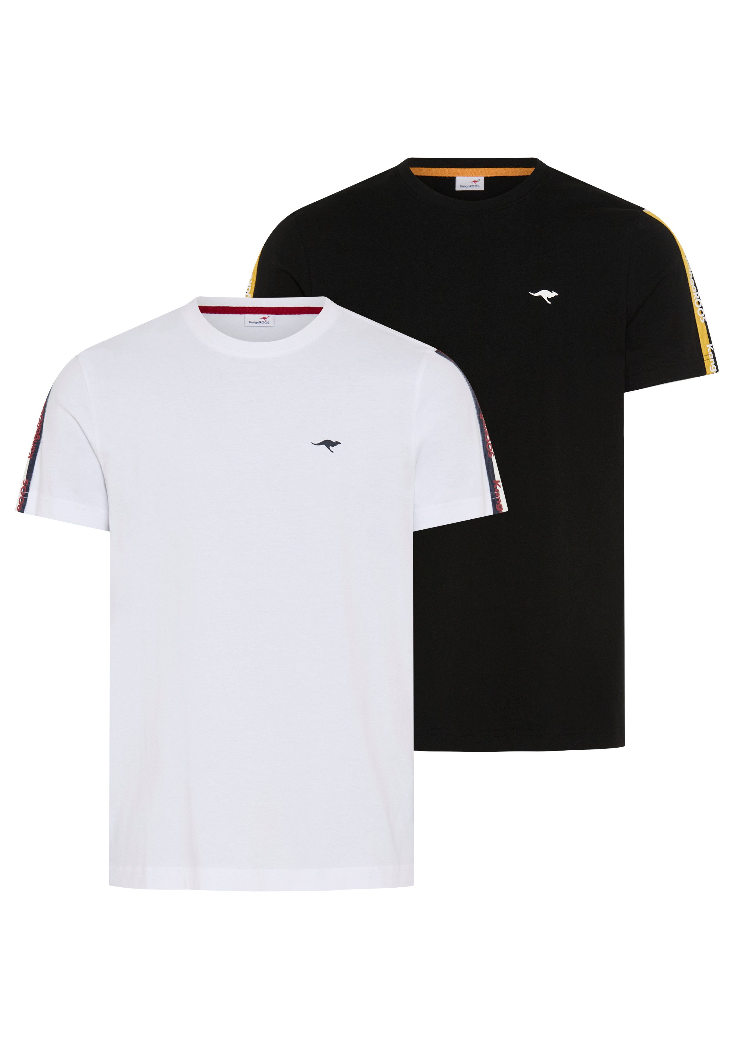 KangaROOS T-Shirt mit Kurzarm, Kontrasttape am Ärmel