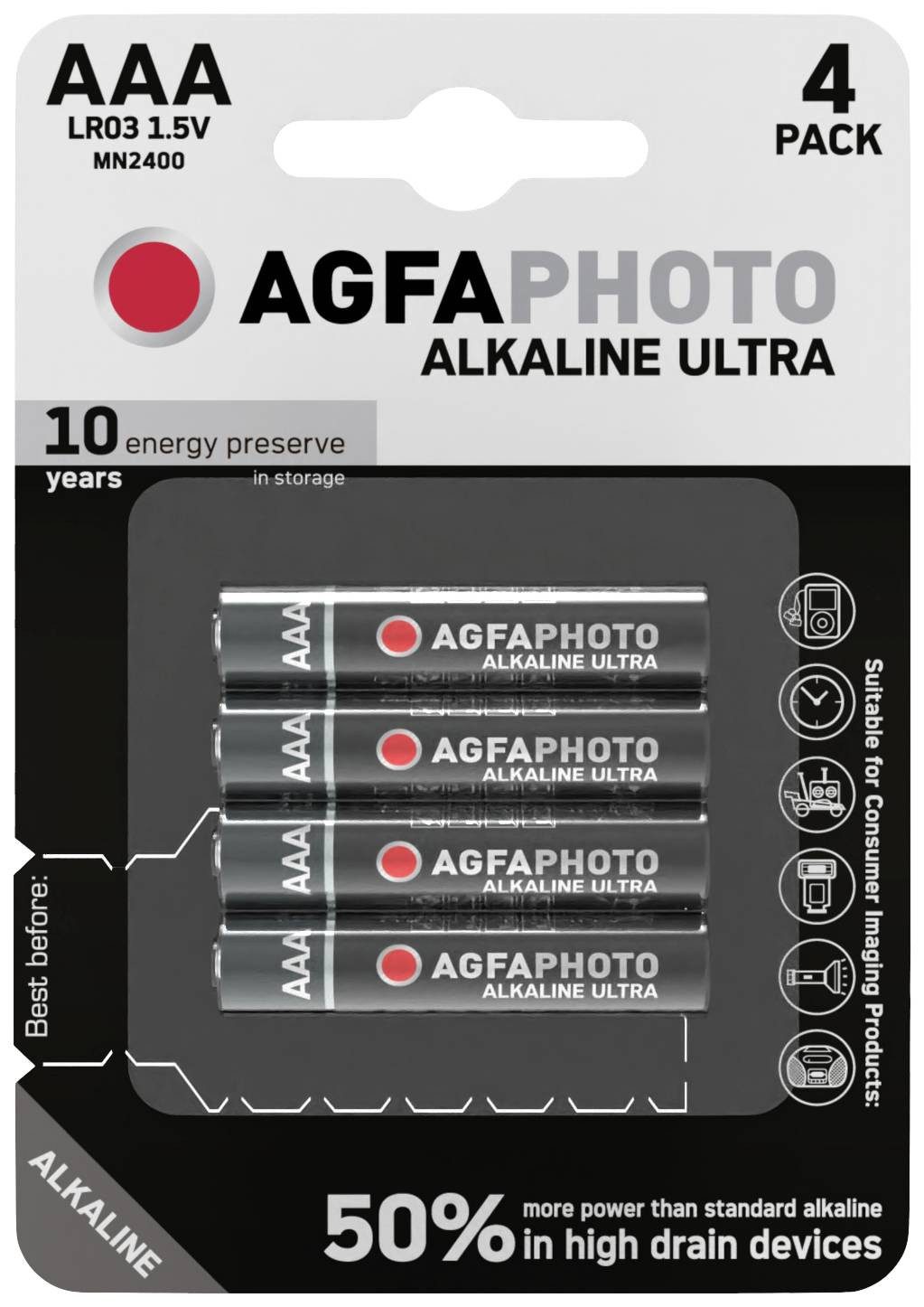 AGFA AGFA Photo Batterie Alkaline Ultra -AAA LR03 Micro 4St. Batterie