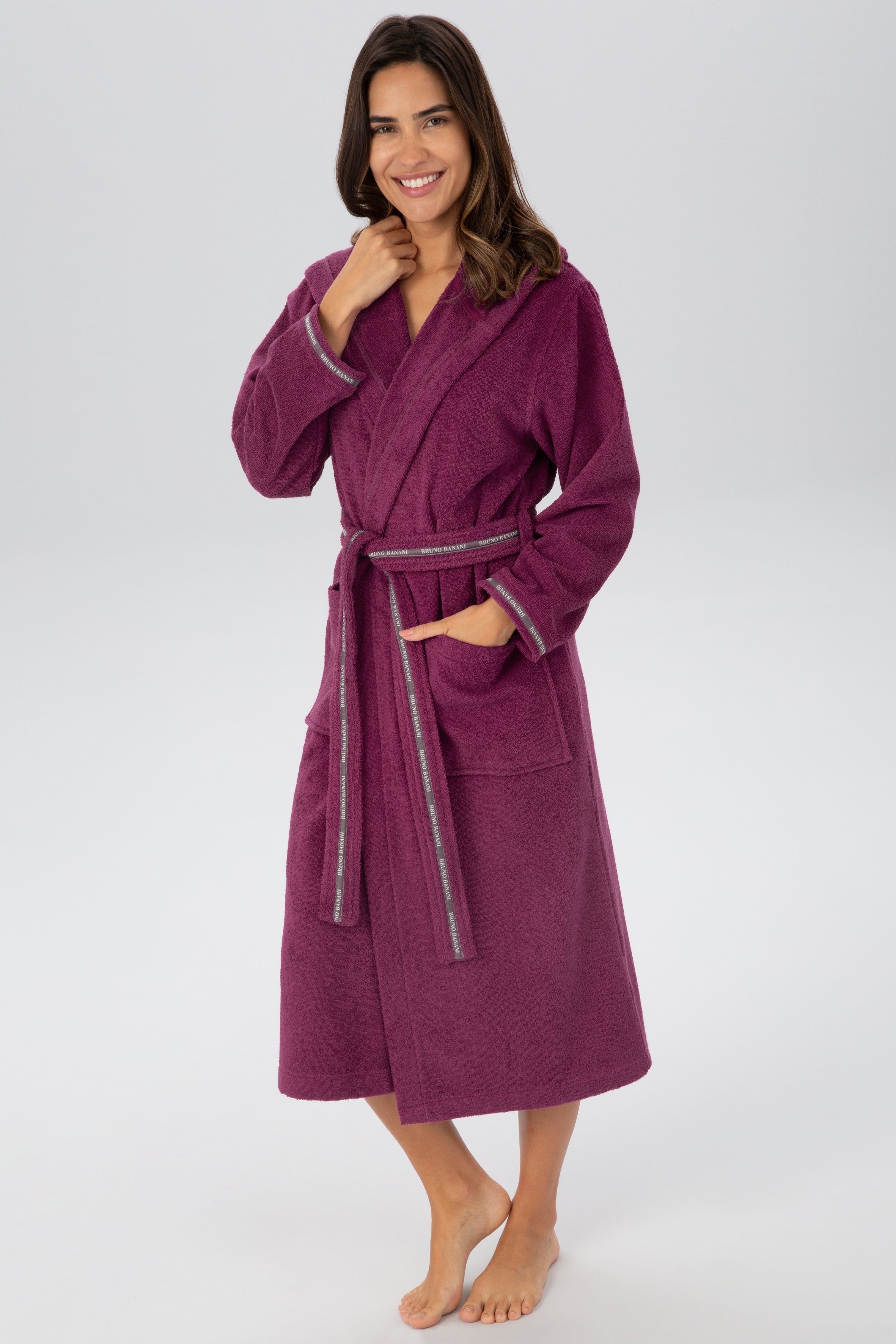 Bruno Banani Damenbademantel Danny, ideal für Sauna & Spa, Hotelbademantel, günstig online kaufen